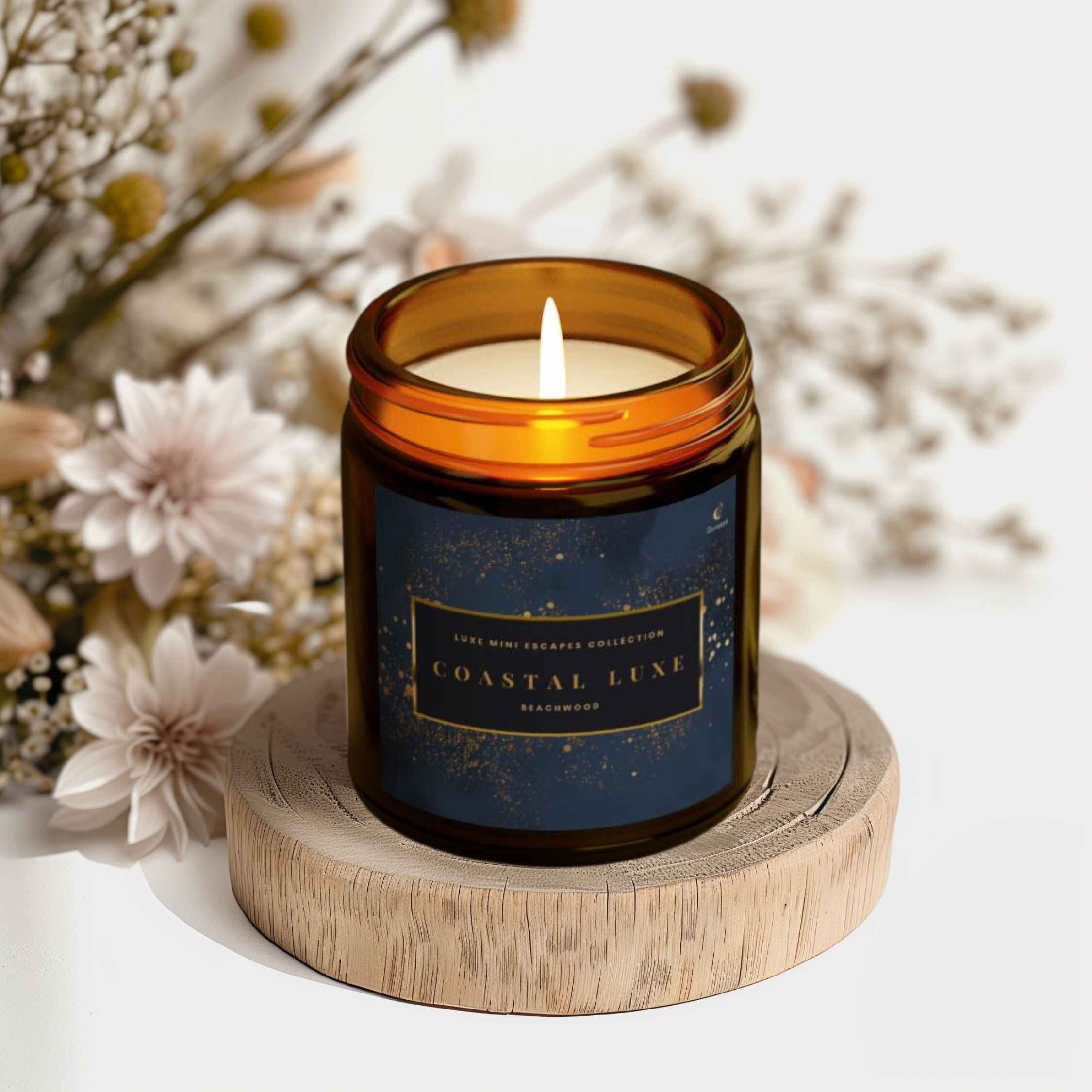 Beach Wood Scented Candle – 9 oz Coconut Apricot Wax | Coastal Luxe