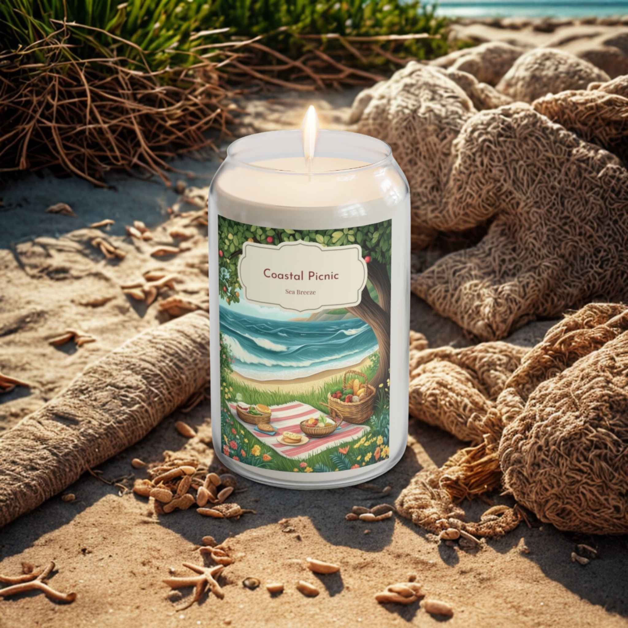 Fresh Coastal Candle – Sea Breeze Scent | Coastal Picnic