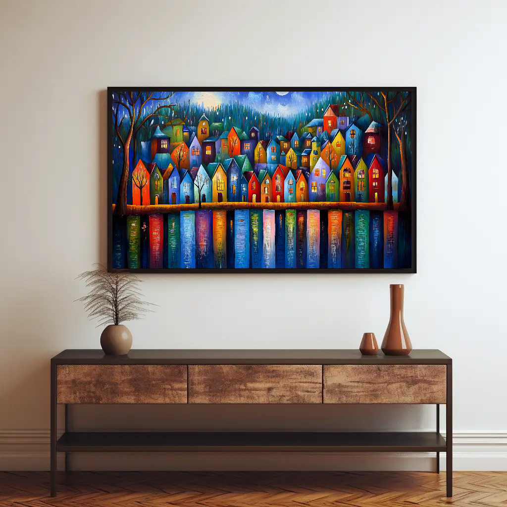 Colorful Nordic Homes Wall Art, Scandinavian Decor