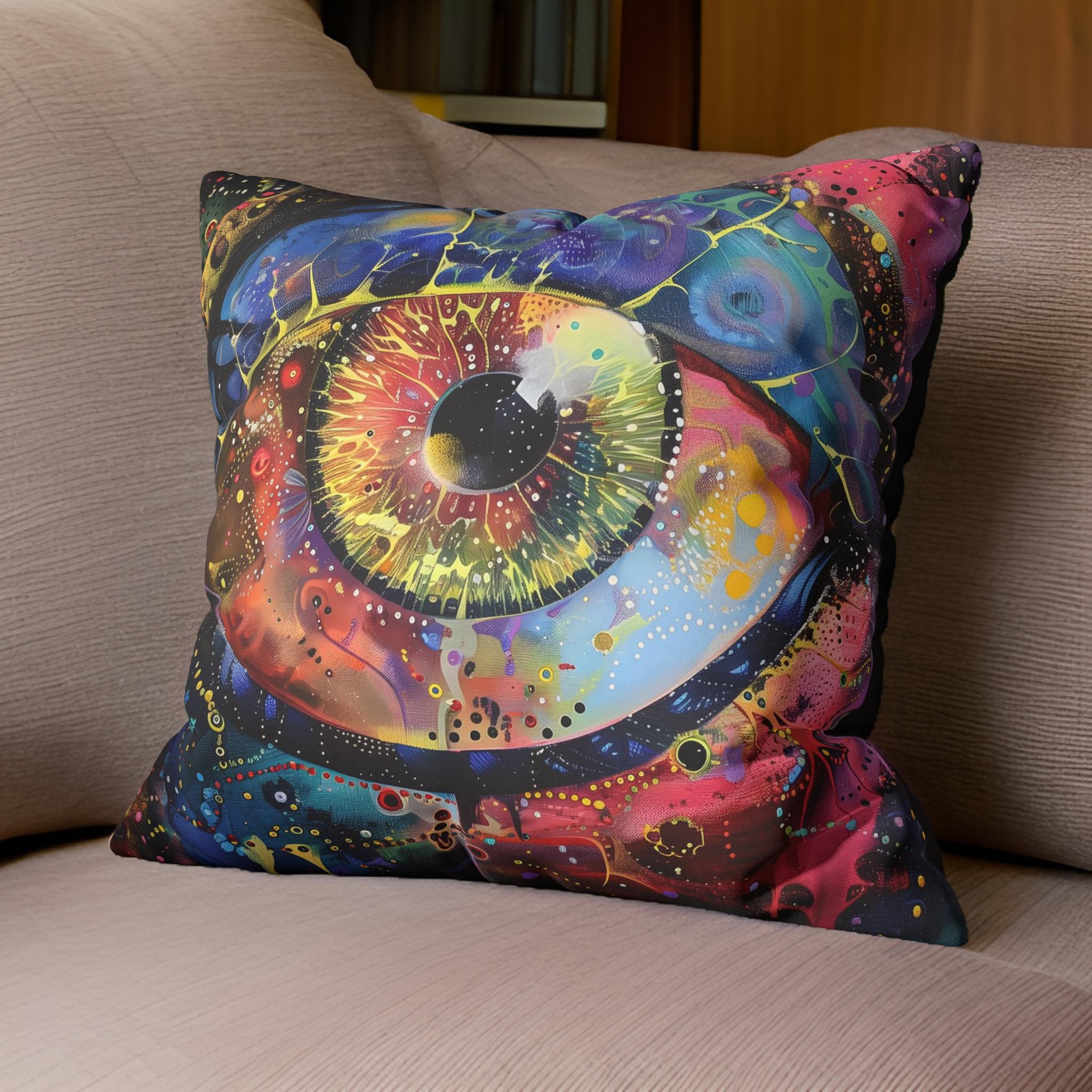 Cosmic Gaze Throw Pillow: Whimsical Decor