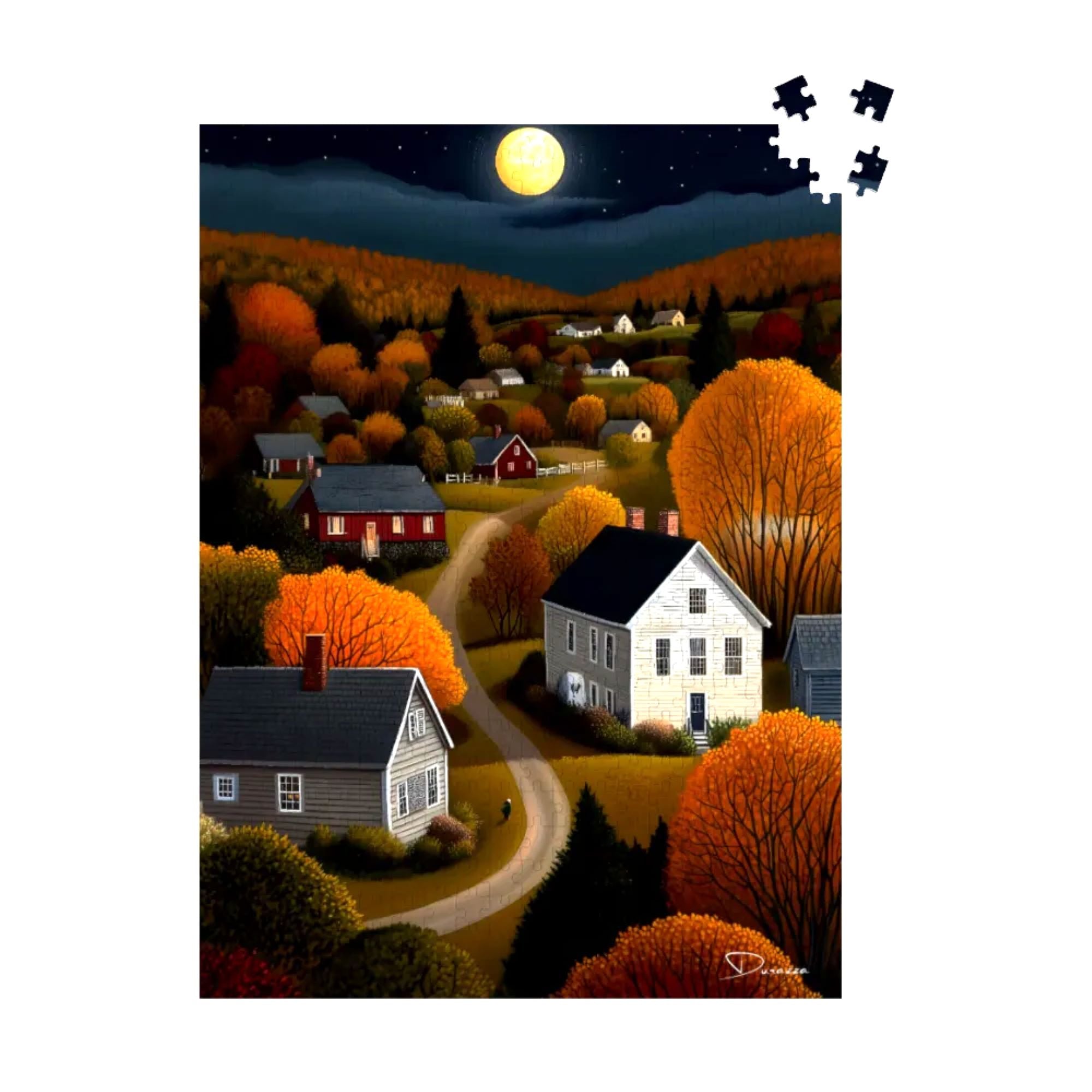 Countryside Harvest Moon Jigsaw Puzzle 500 or 1000 Piece