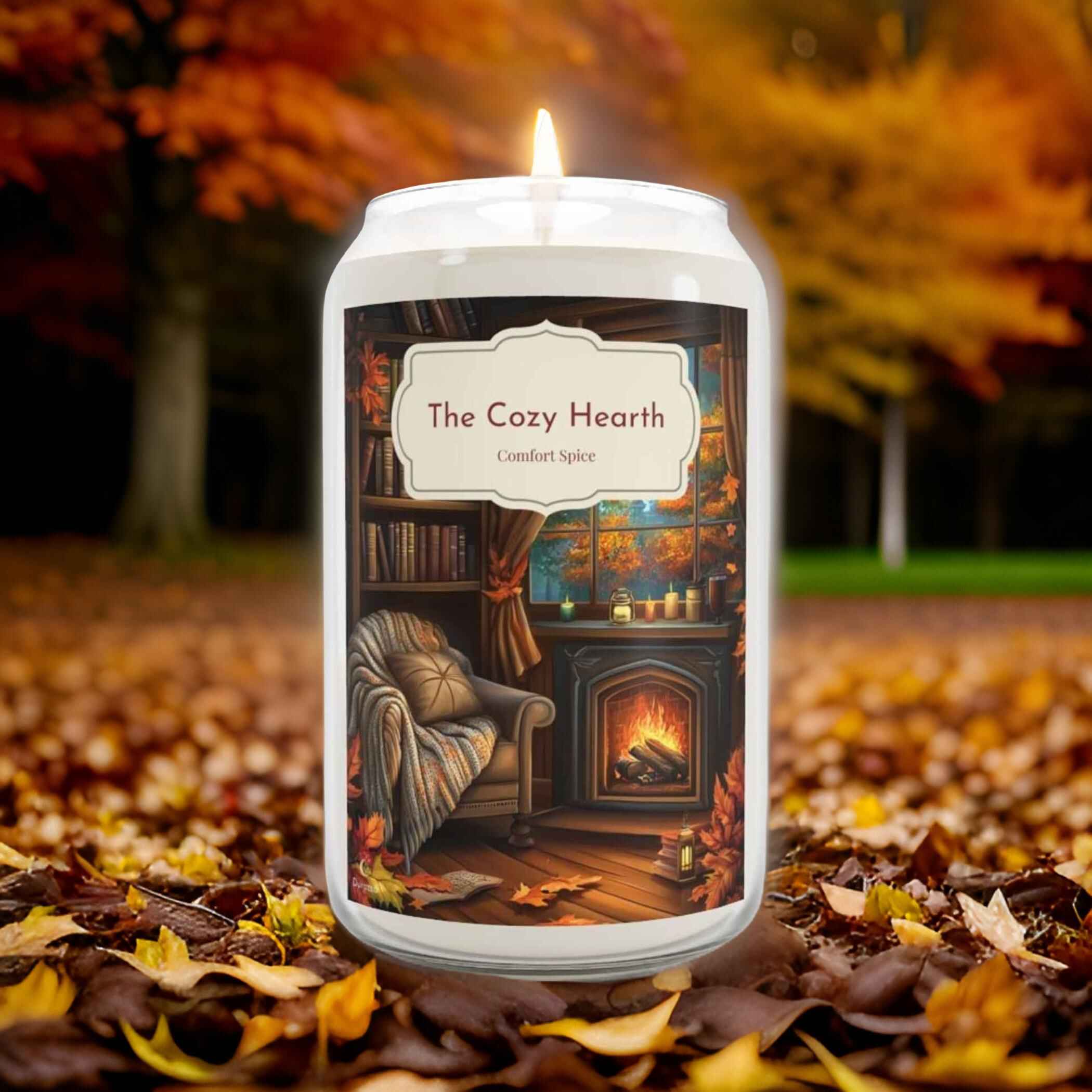 Cinnamon Scented Candle – 14 oz Hand Poured Soy Wax | The Cozy Hearth
