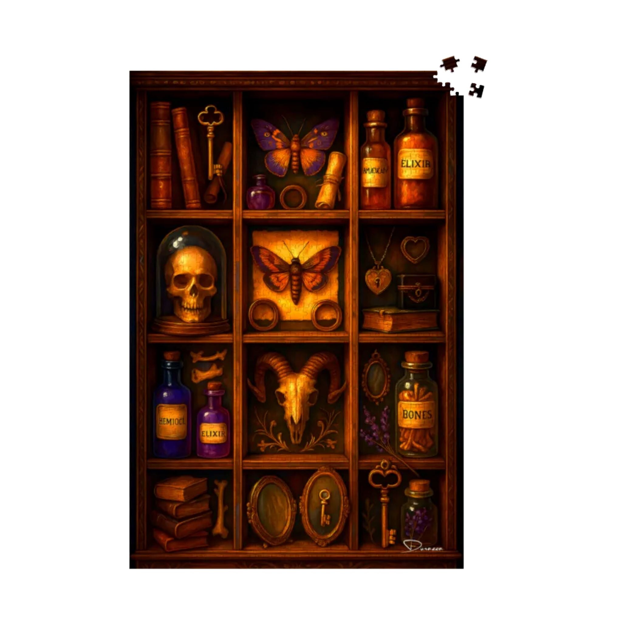 Gothic Puzzle – Mysterious Cabinet Shelf | Curio Nocturna