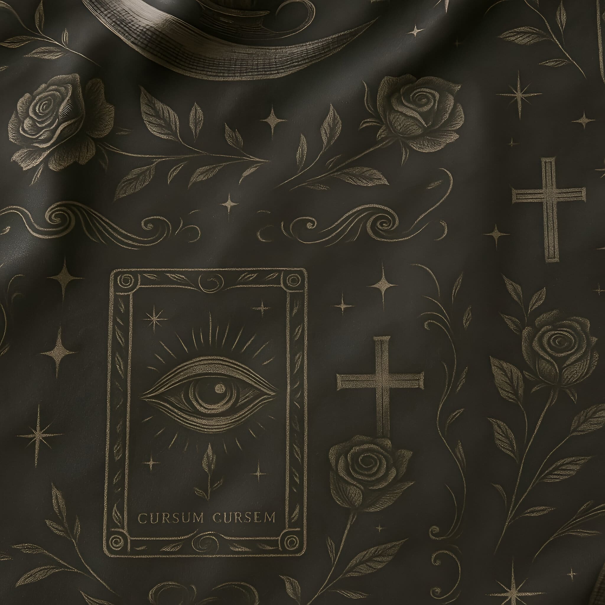 Gothic Black Duvet Cover – Sacred Pattern Bedding | Hexhaven