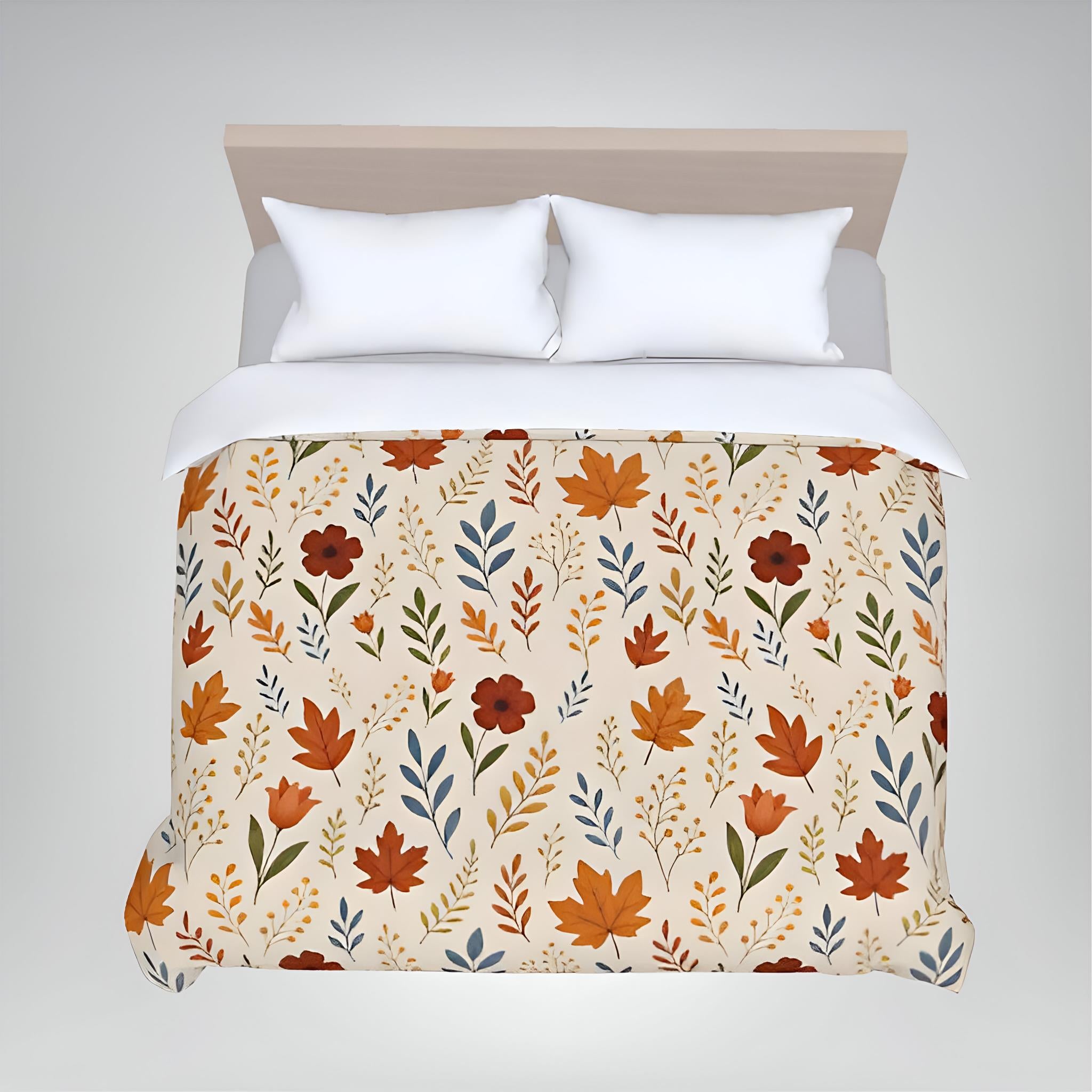 Fall Botanical Duvet Cover – Cozy Cottage Bedding | Mapleveil