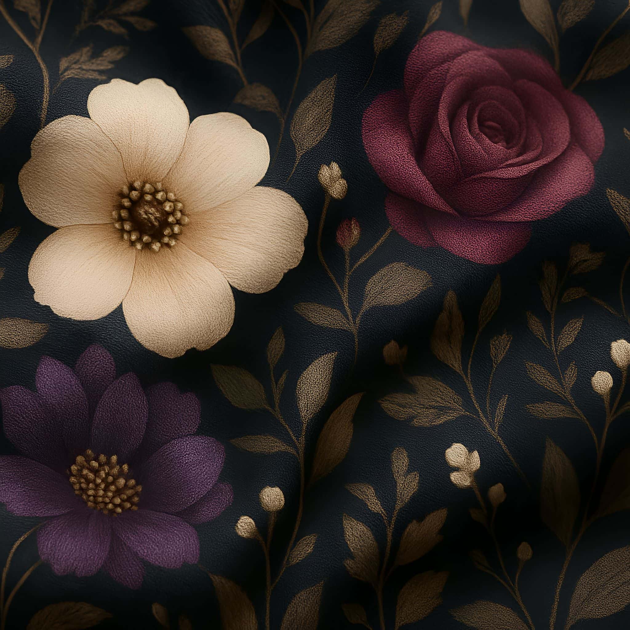 Gothic Floral Duvet Set: Dark Bedding | Moonpetal Bloom