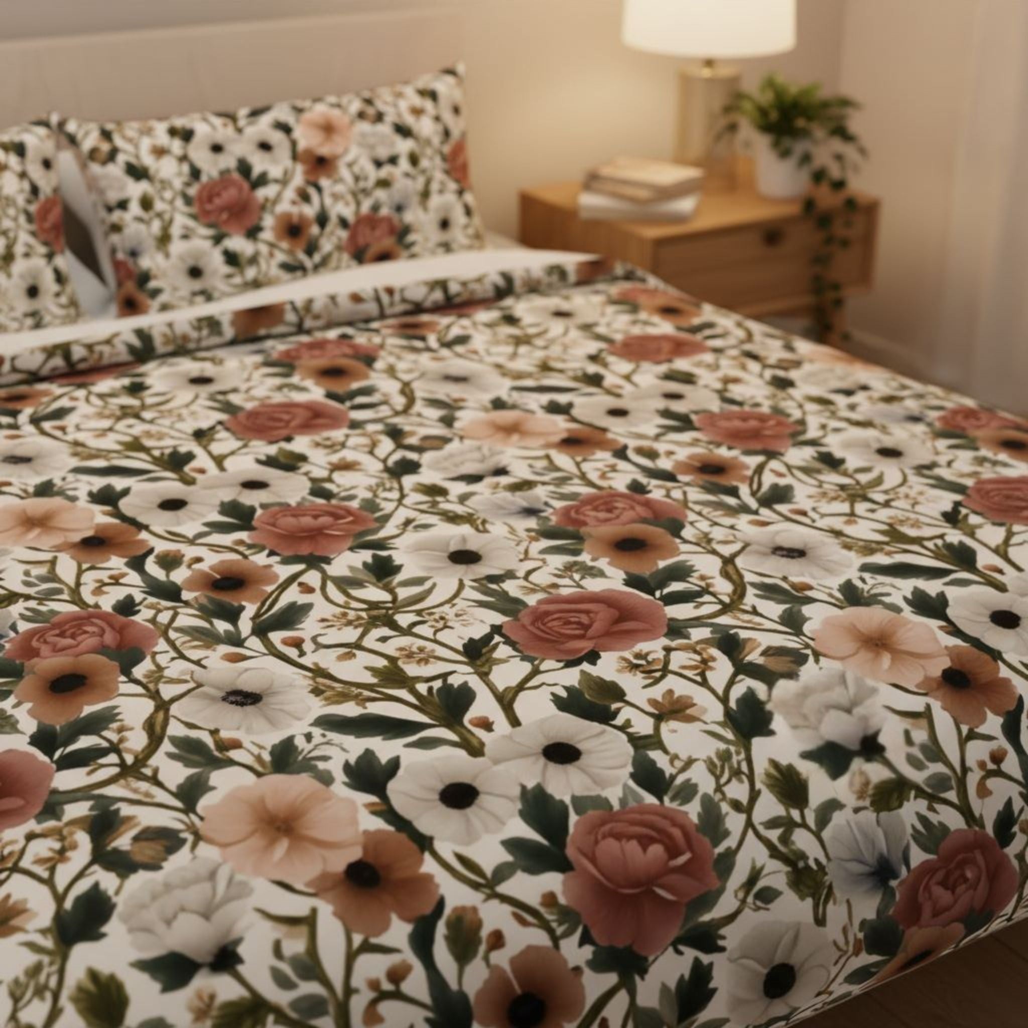 Cottage Floral Duvet – Queen or King Bedding | Wild Rosaria