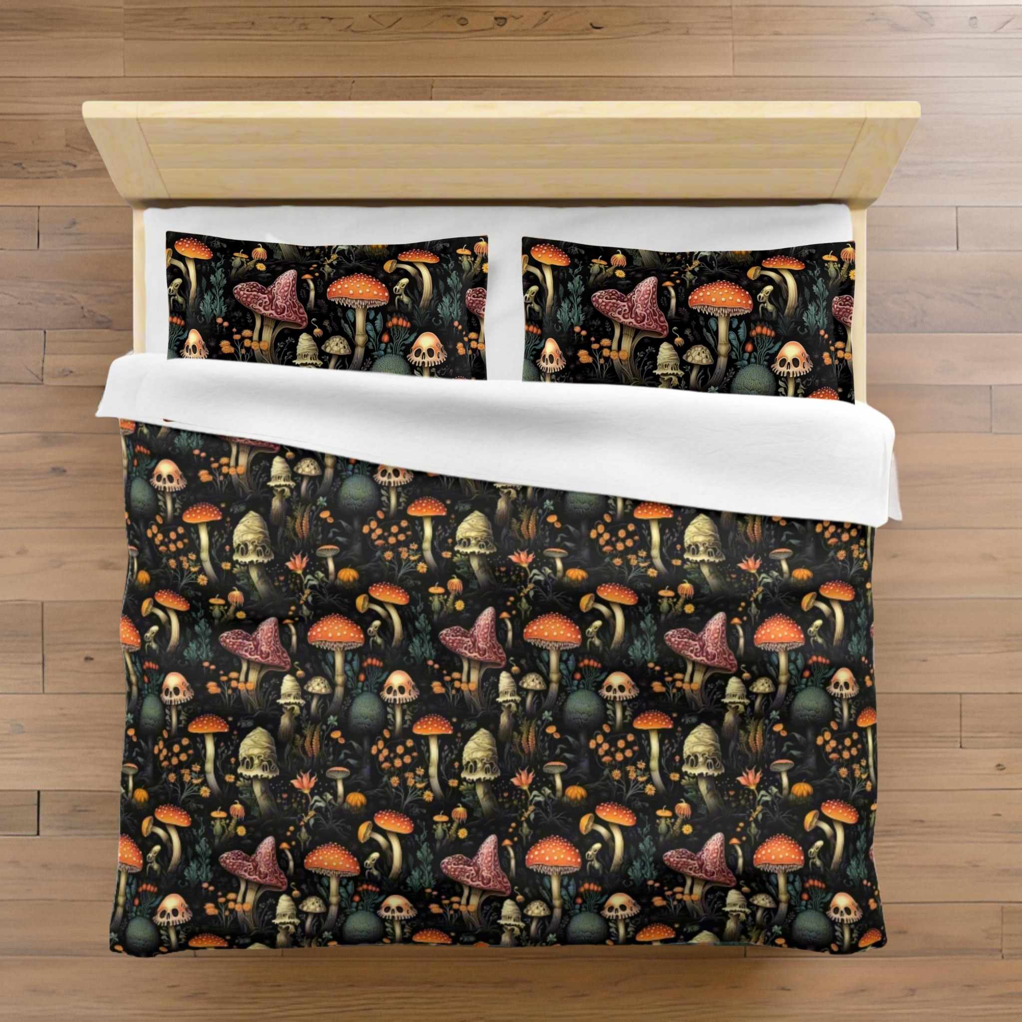 Mushroom Duvet Cover Set with Pillow Shams | Dark Dweller