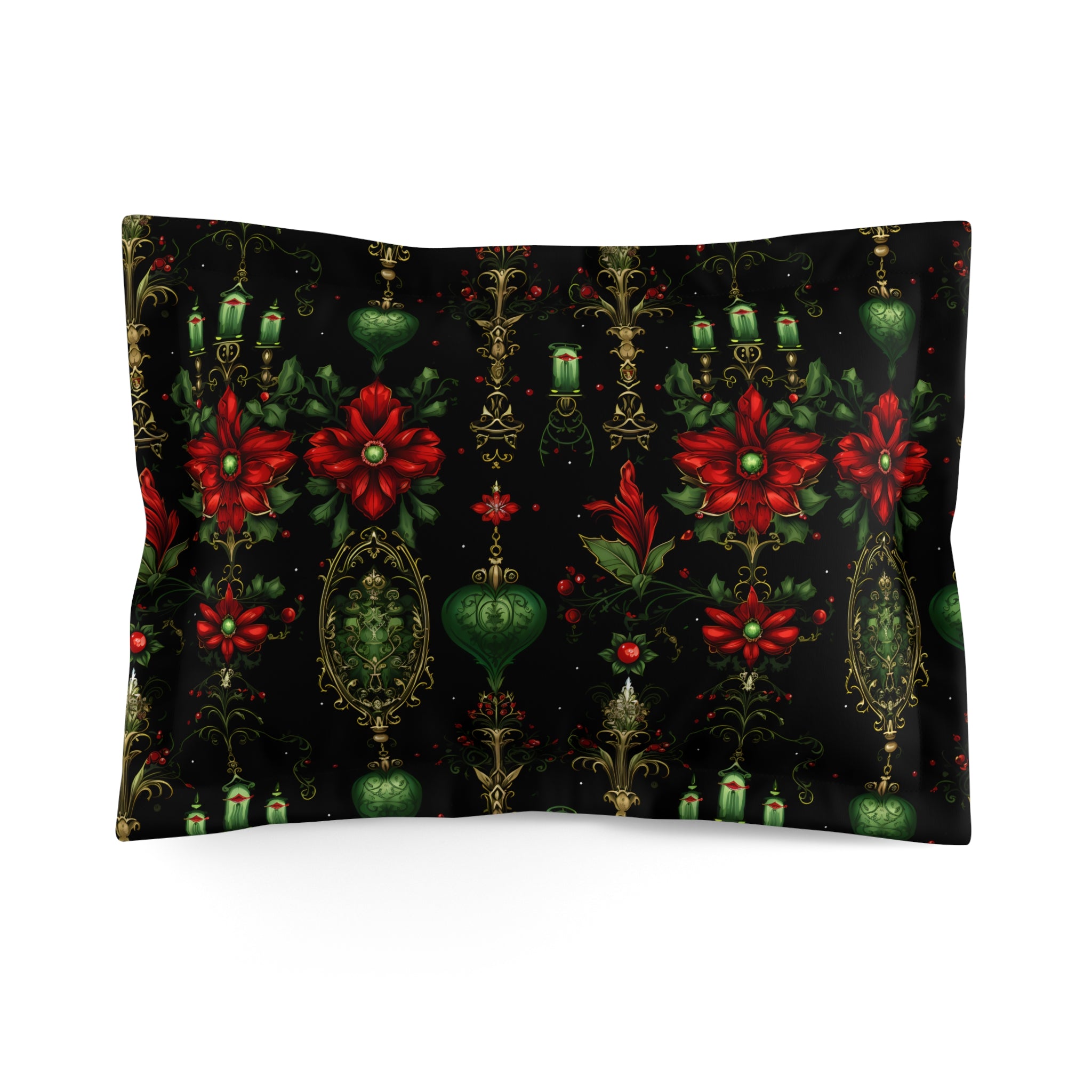 Dark Gothic Poinsettia Duvet Cover, Microfiber