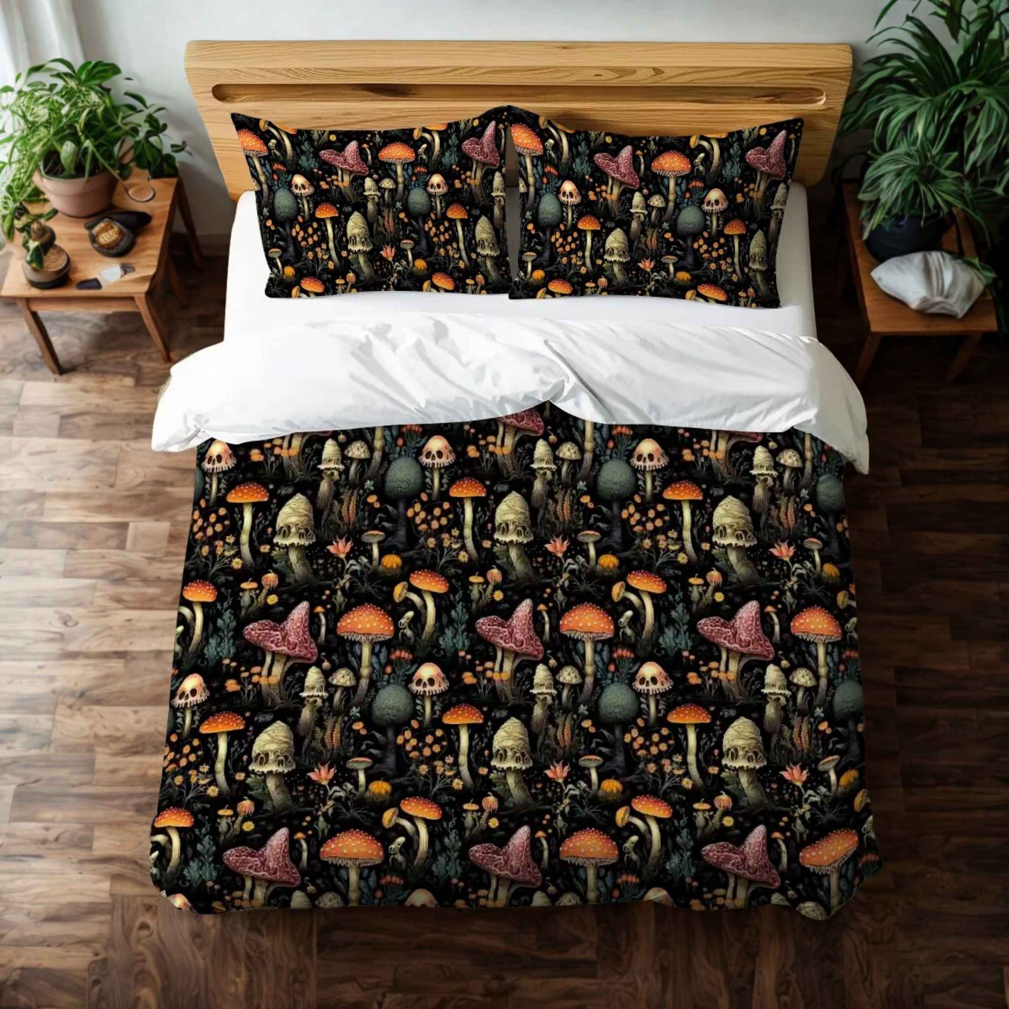 Mushroom Duvet Cover Set with Pillow Shams | Dark Dweller