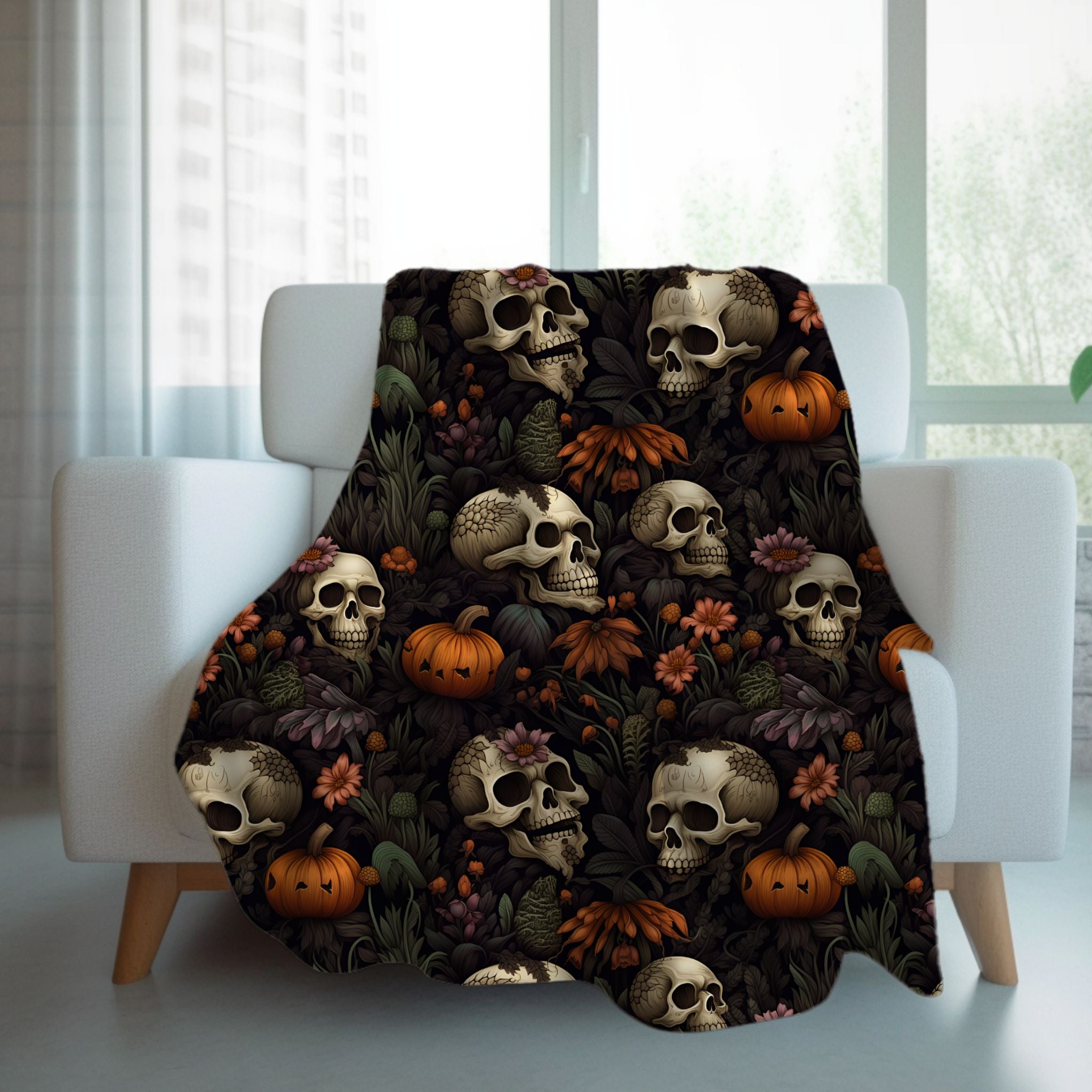 Dead Harvest Garden Throw Blanket in Sherpa or Velveteen Plush