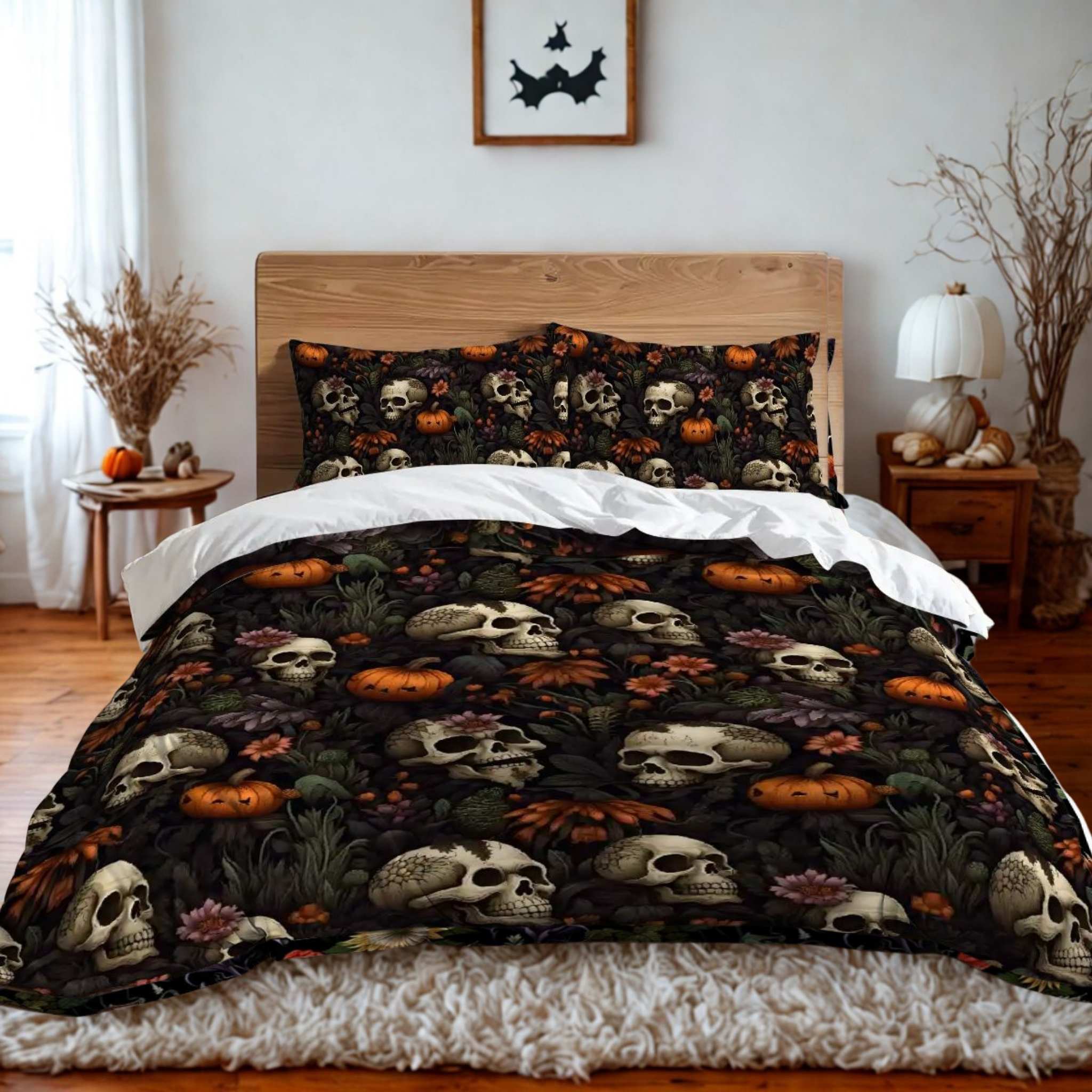 Dead Harvest Garden Duvet Cover with Pillow Shams