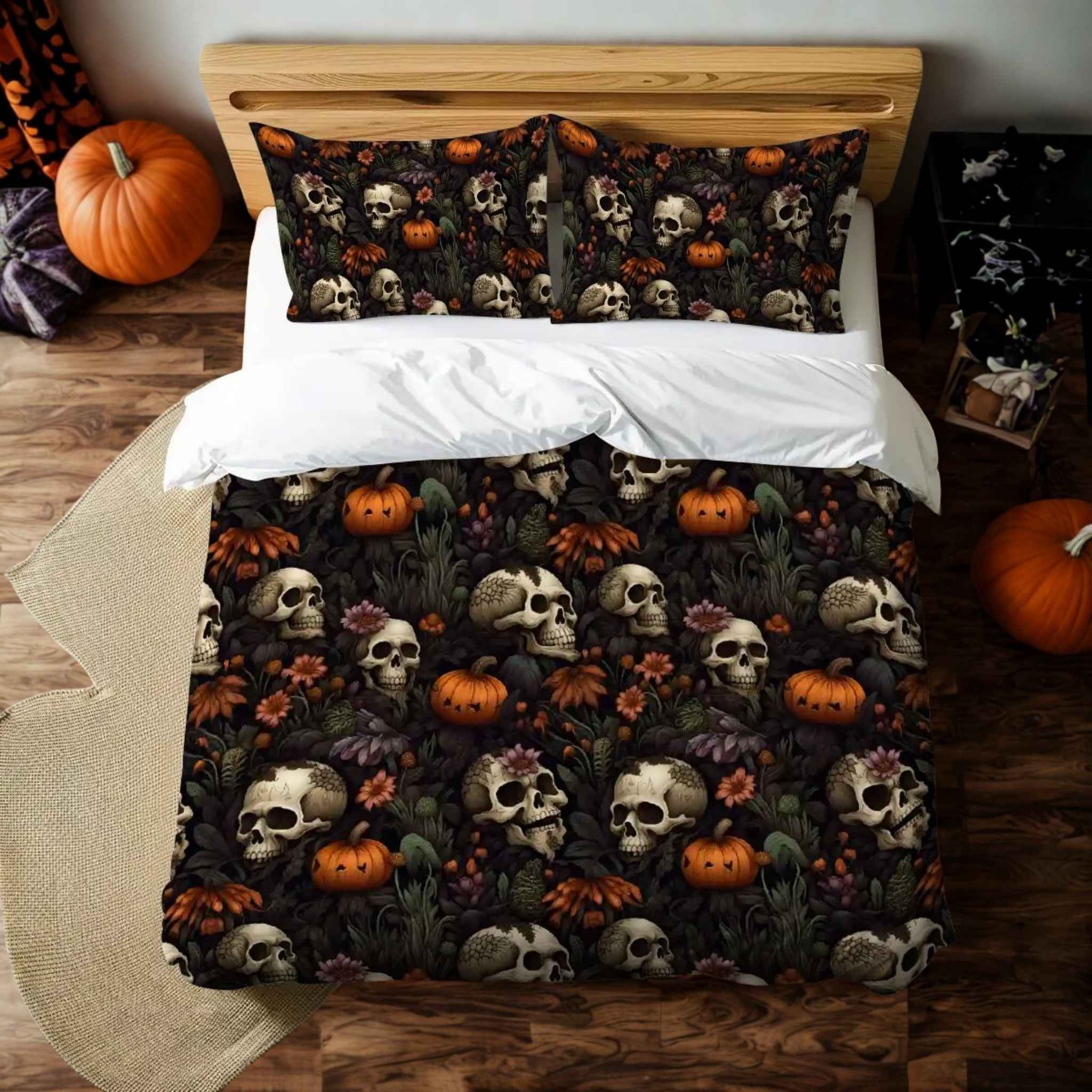 Dead Harvest Garden Duvet Cover with Pillow Shams