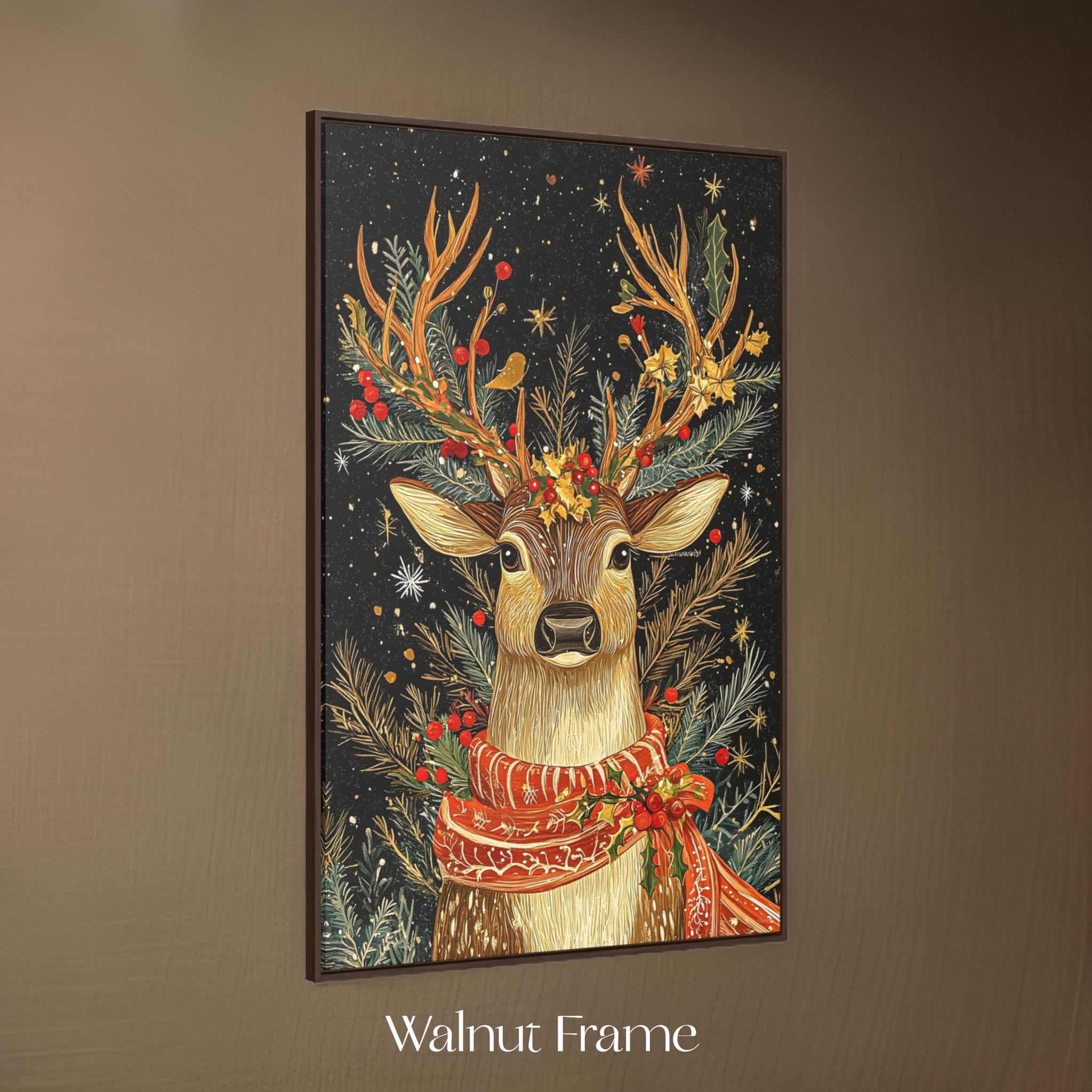 Deer Winter's Tale Wall Art: Animal Holiday Decor