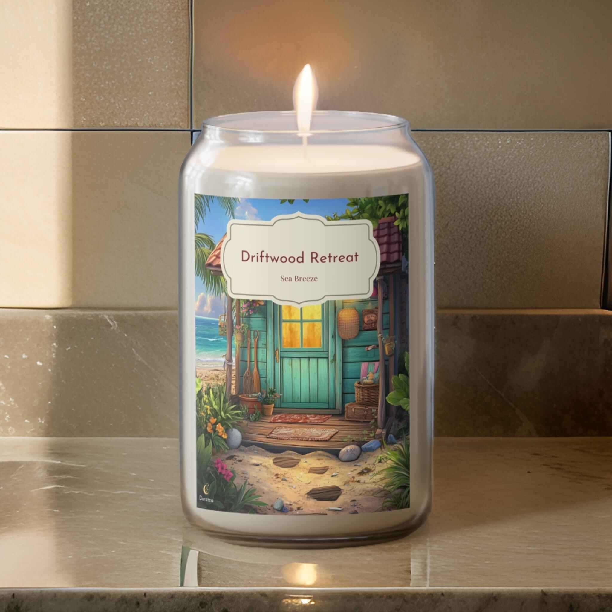 Coastal Soy Candle: Fresh Nautical Scent | Driftwood Retreat