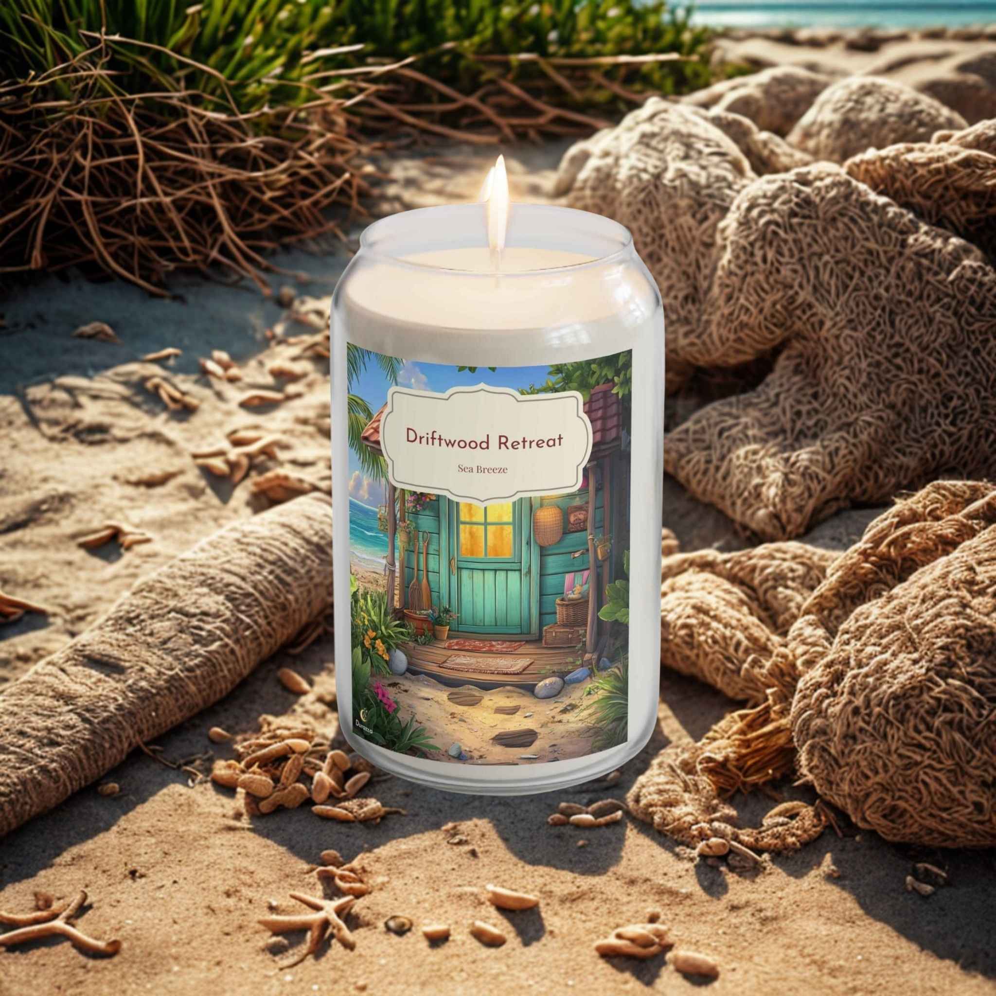 Coastal Soy Candle: Fresh Nautical Scent | Driftwood Retreat