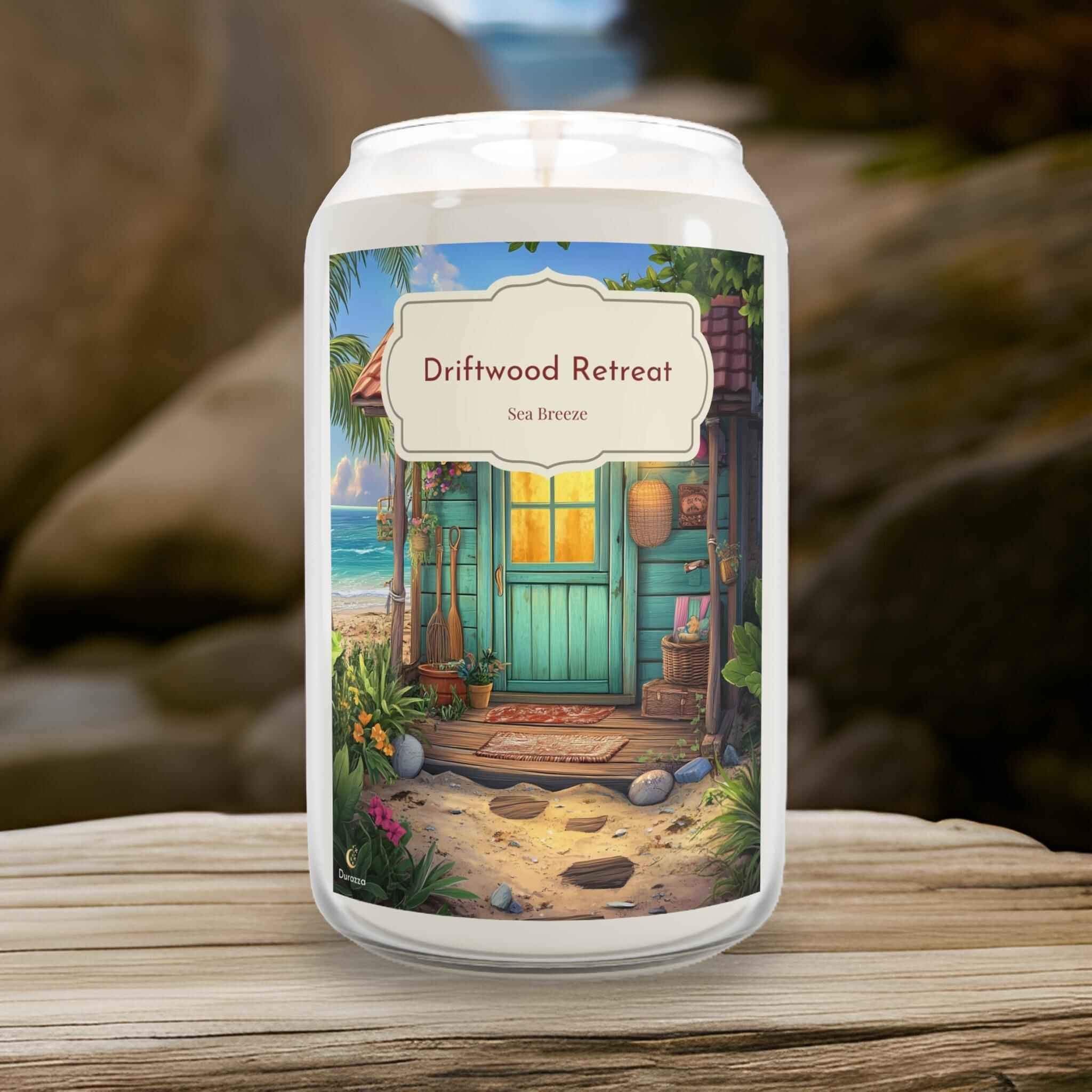 Coastal Soy Candle: Fresh Nautical Scent | Driftwood Retreat