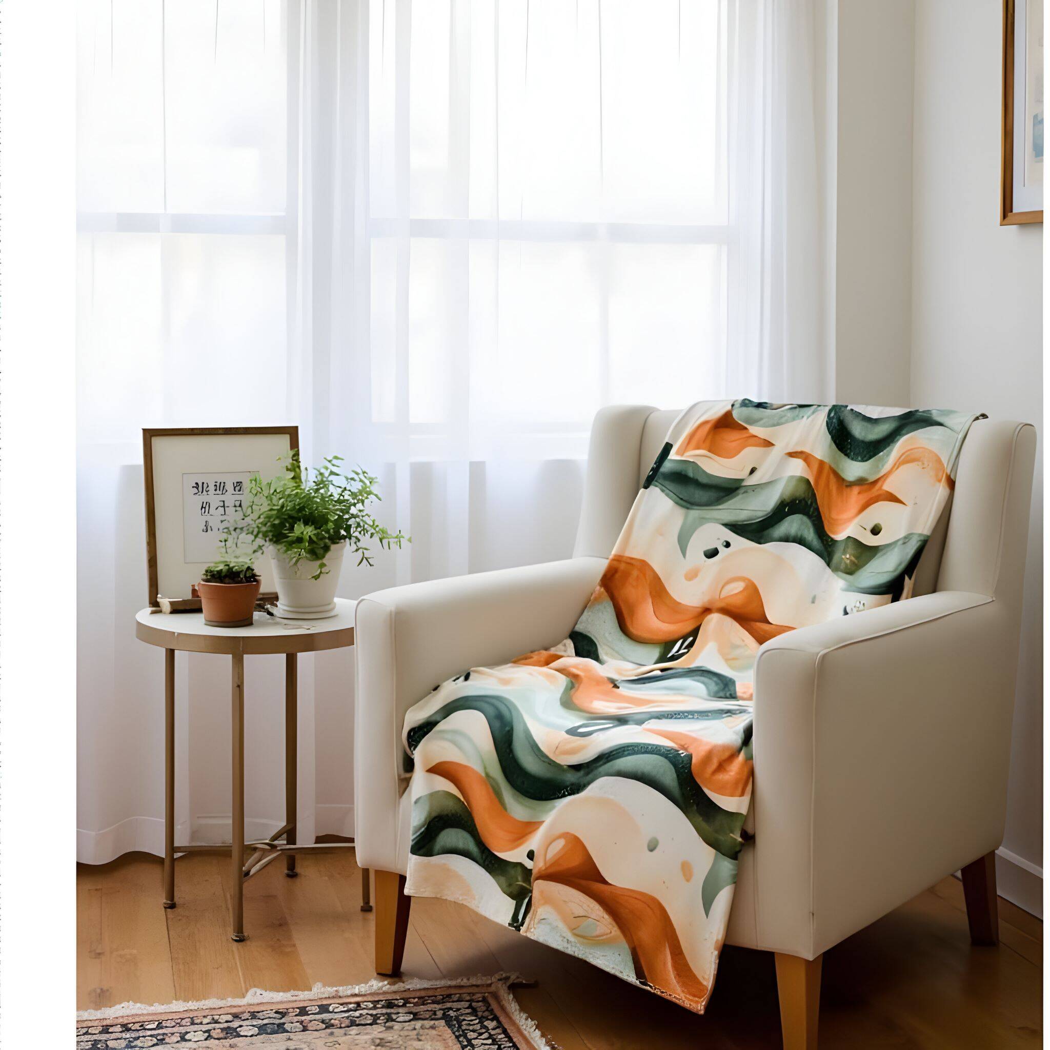 Earth Tides Throw Blanket: Bohemian Pastel Home Decor