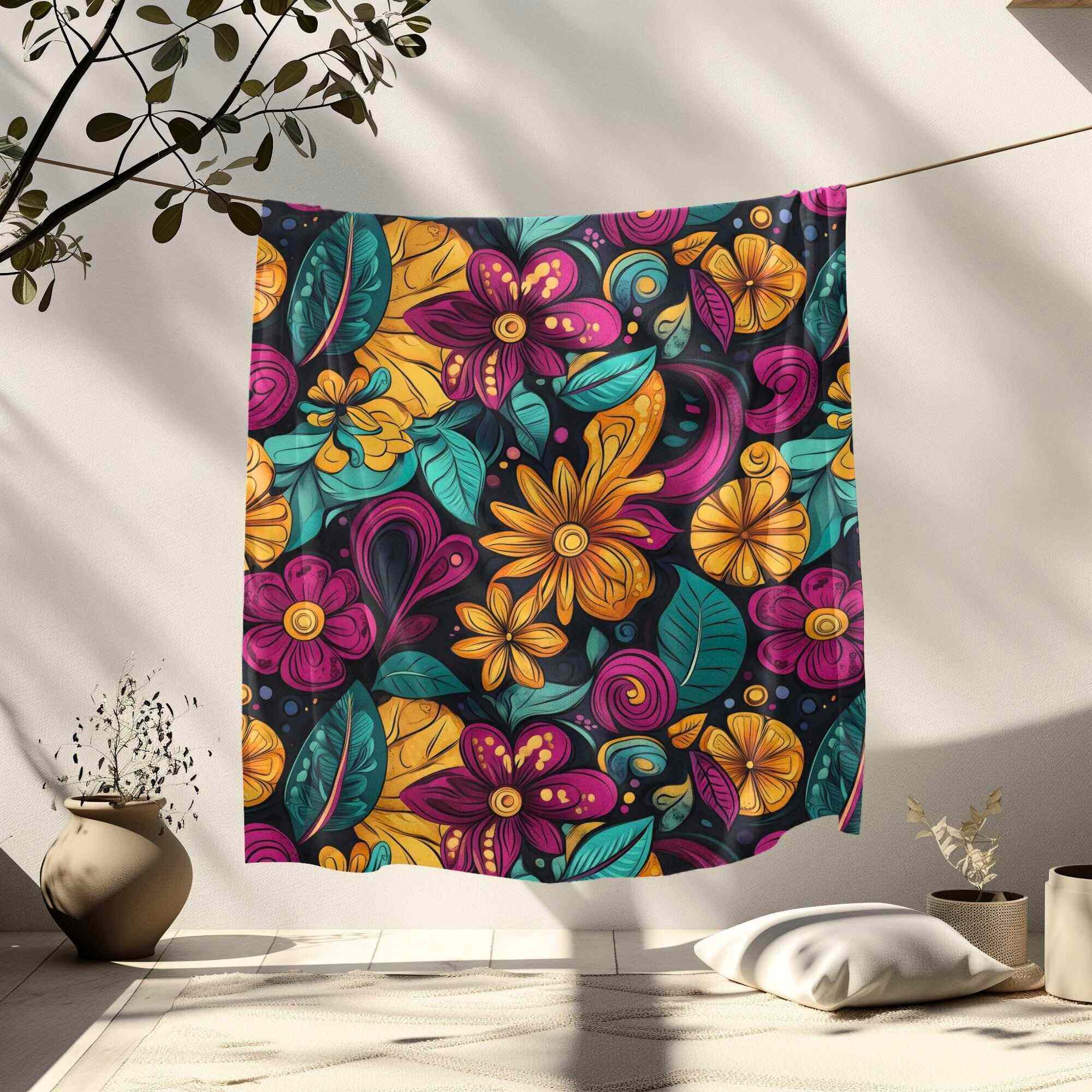 Maximalist Bohemian Throw Blanket – Decor | Electric Garden