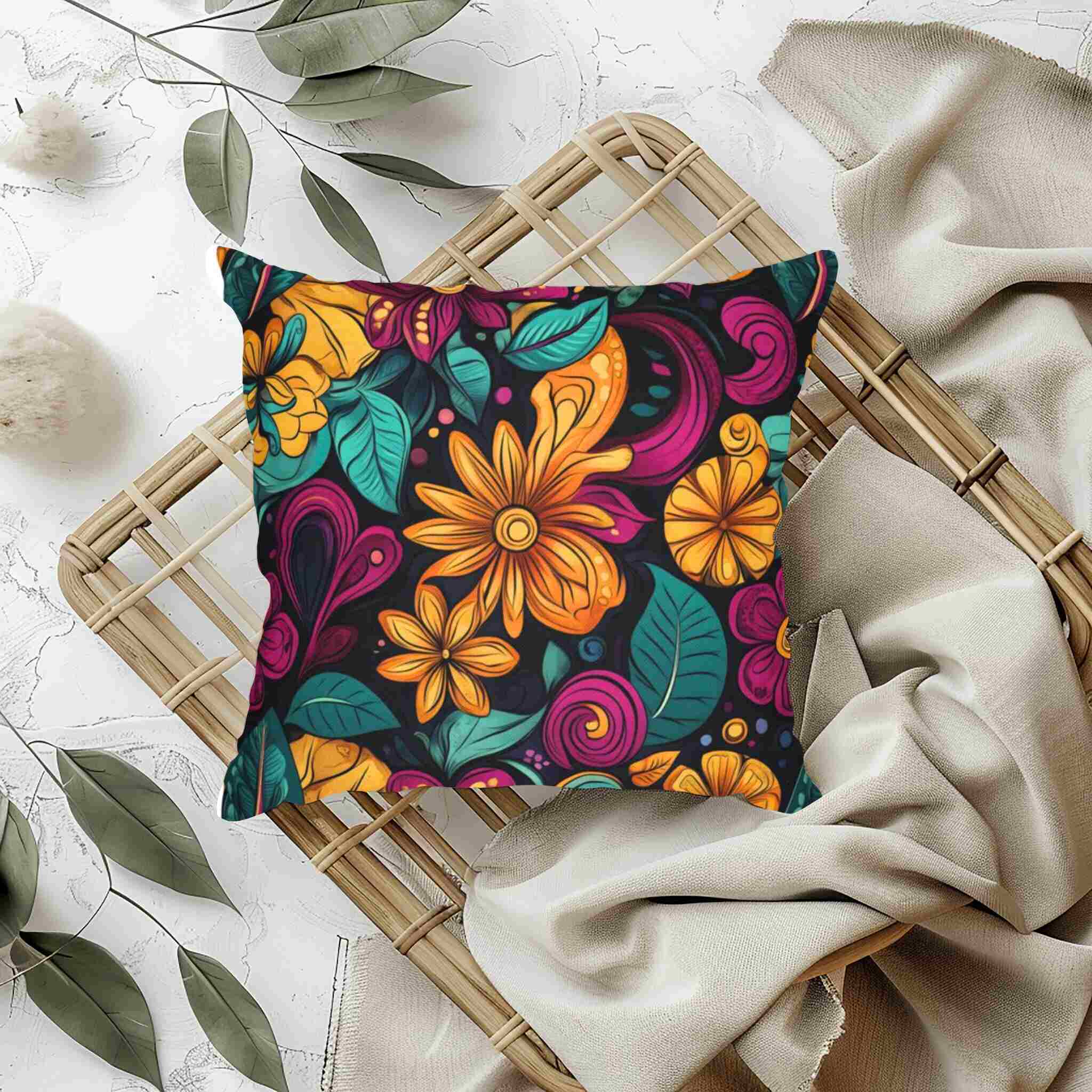 Floral Throw Pillow – Bright Home Decor | Electric Garden