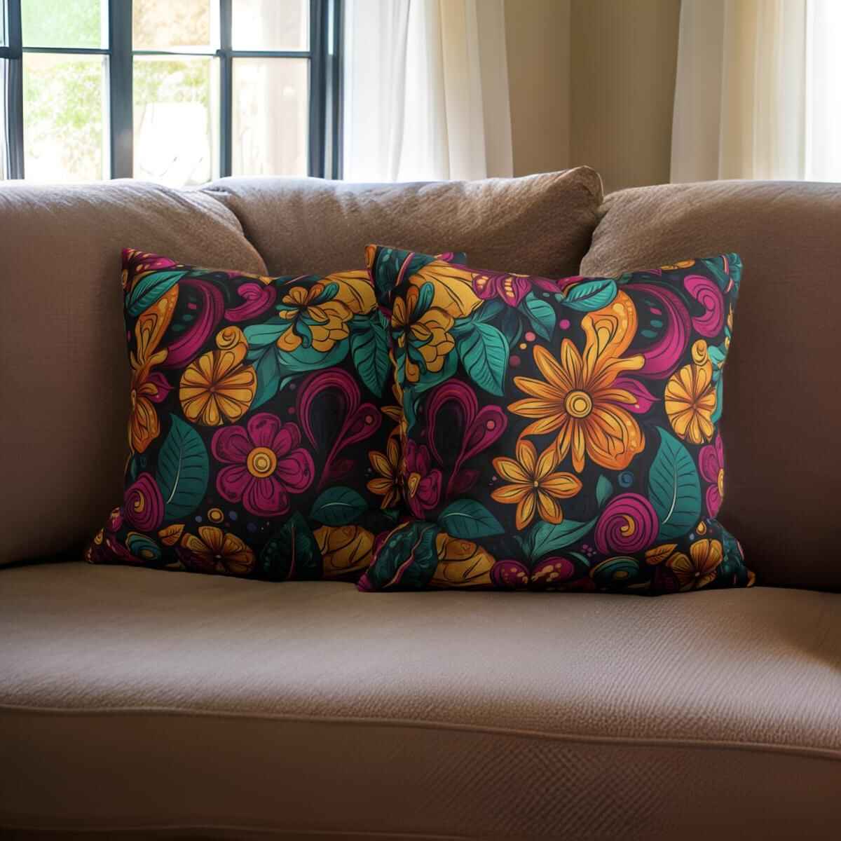 Floral Throw Pillow – Bright Home Decor | Electric Garden