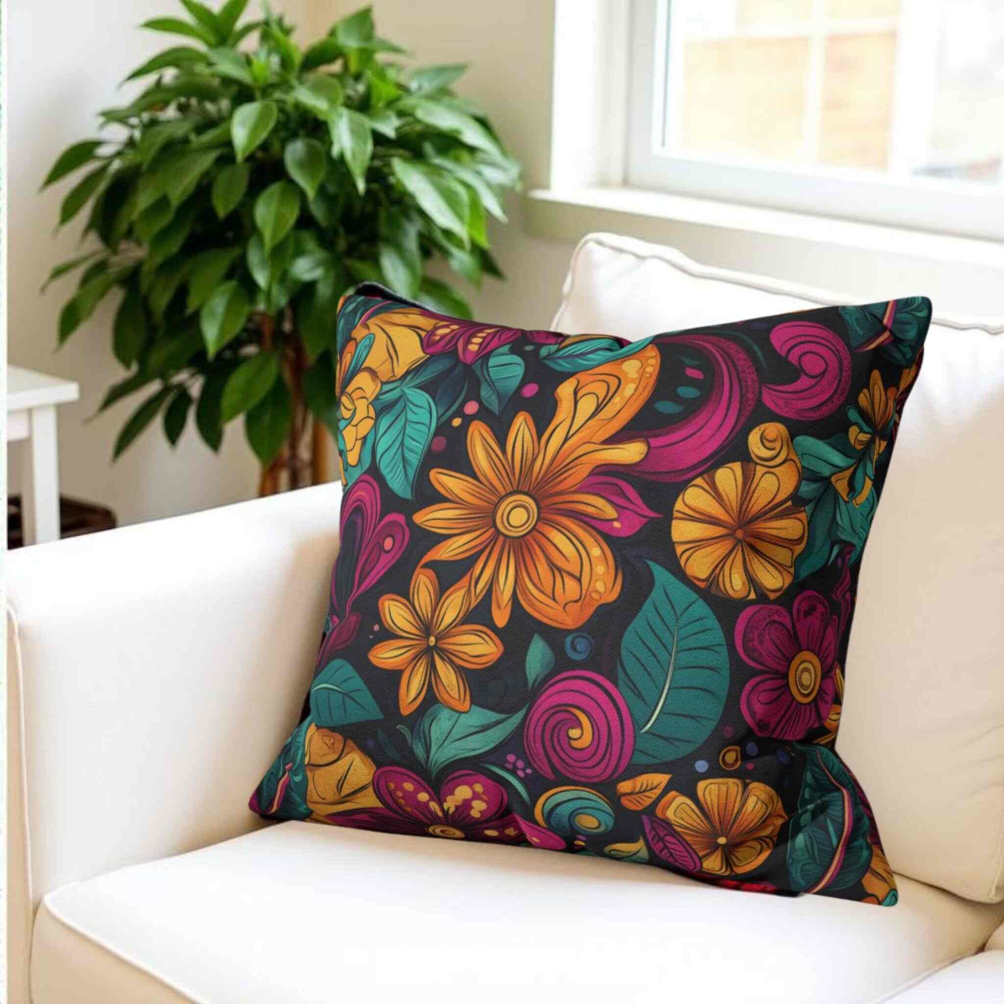 Floral Throw Pillow – Bright Home Decor | Electric Garden
