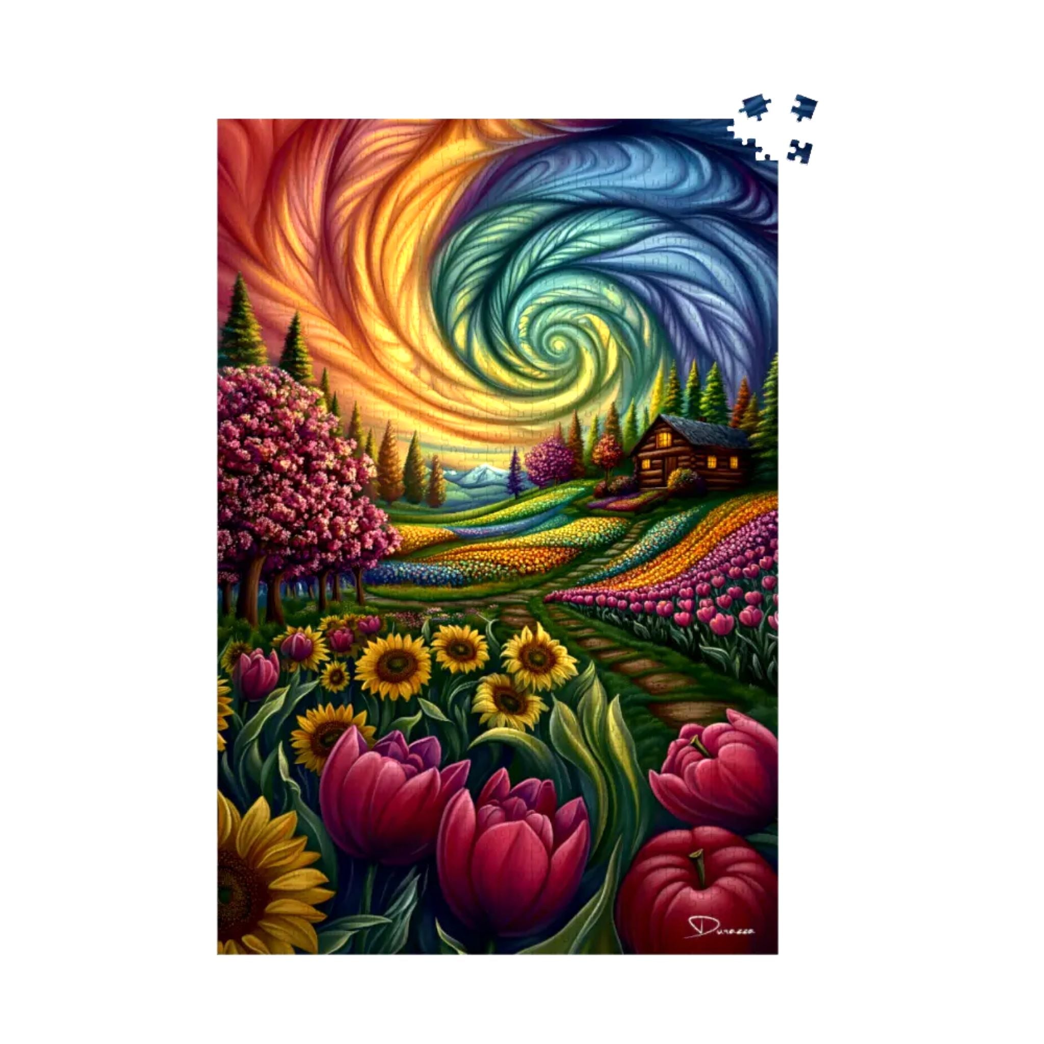 Spring Floral Jigsaw Puzzle - Whimsical Art | Elysian Breeze