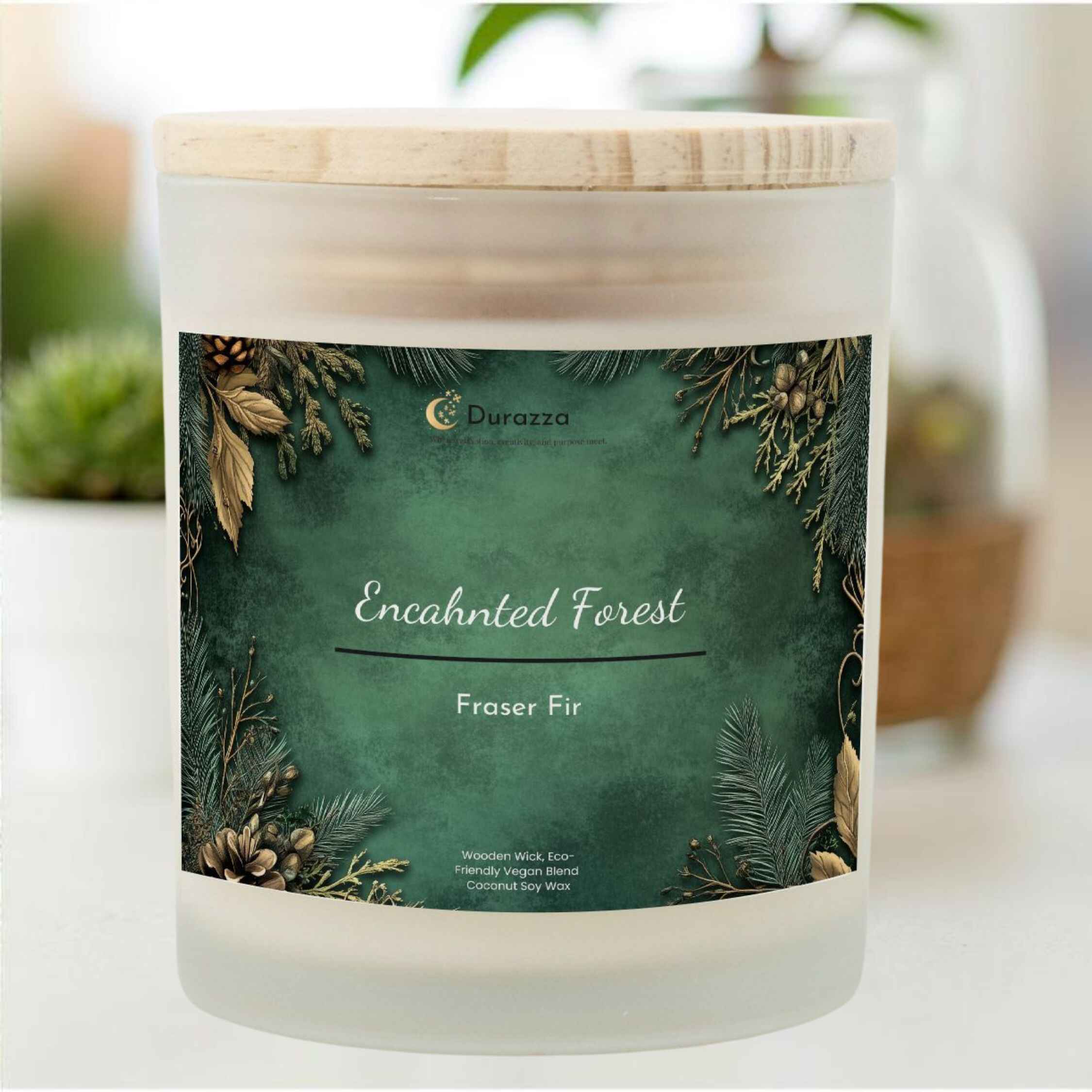 Fraser Fir Scented Candle – 11 oz Wooden Wick | Enchanted Forest