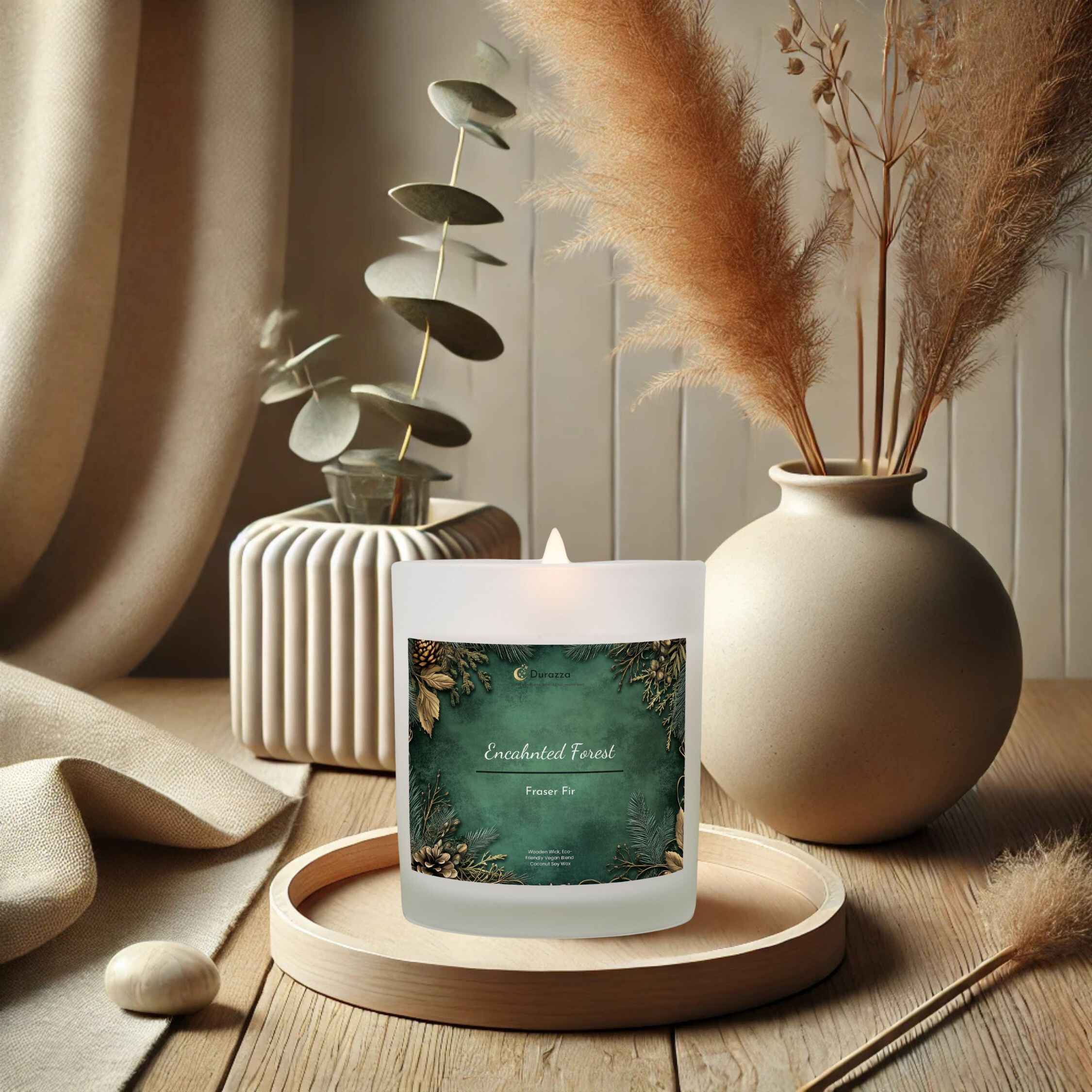 Fraser Fir Scented Candle – 11 oz Wooden Wick | Enchanted Forest