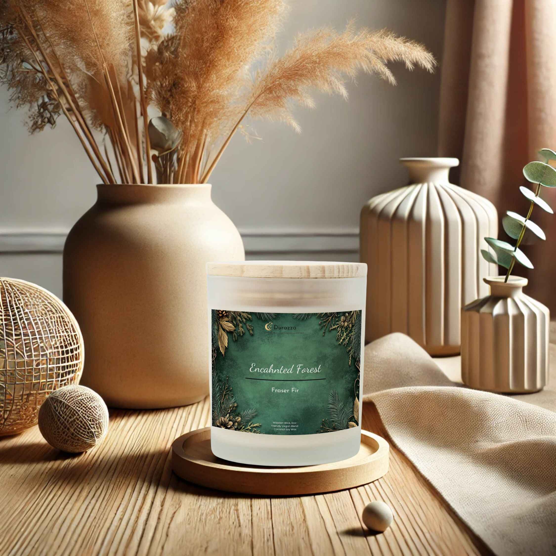 Fraser Fir Scented Candle – 11 oz Wooden Wick | Enchanted Forest