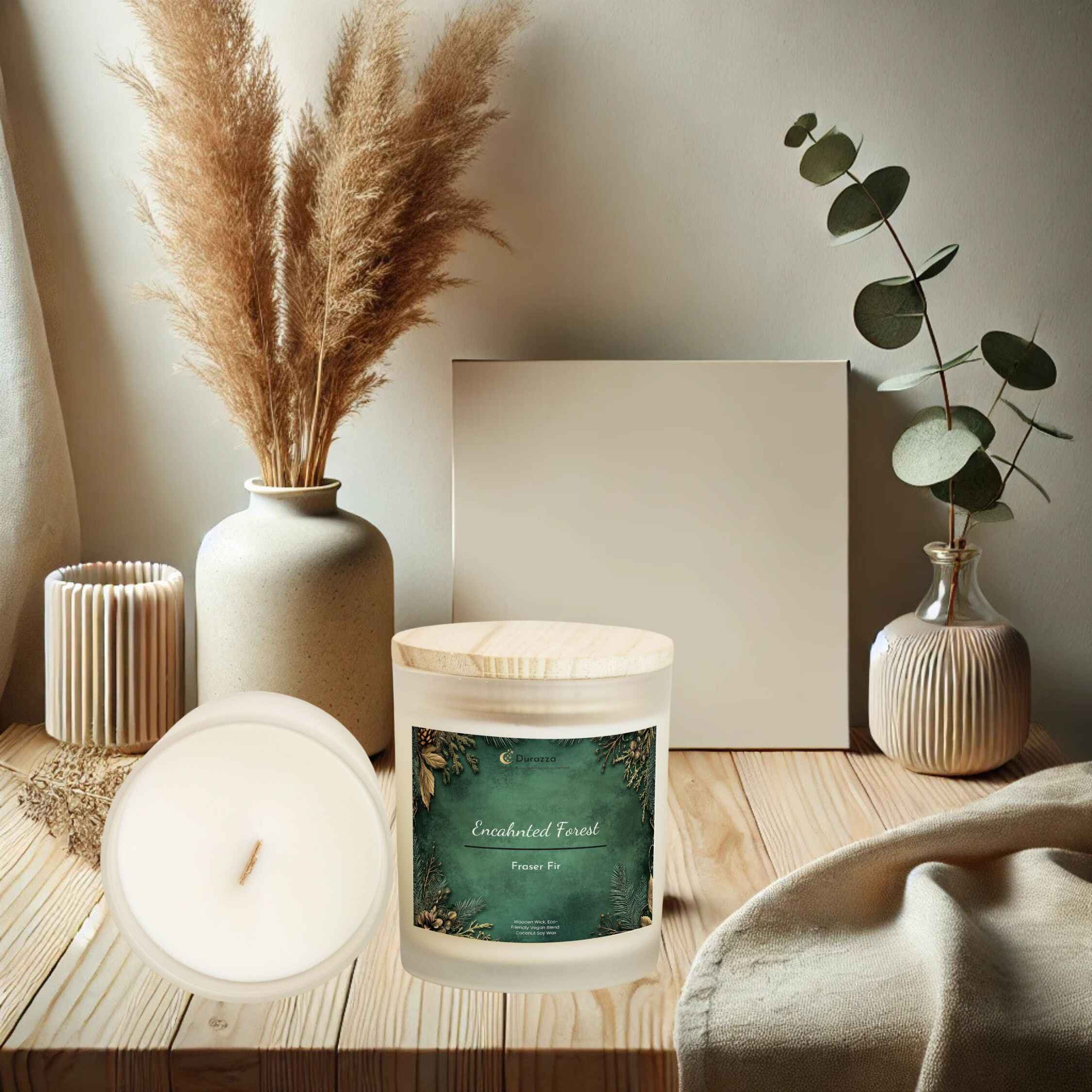Fraser Fir Scented Candle – 11 oz Wooden Wick | Enchanted Forest