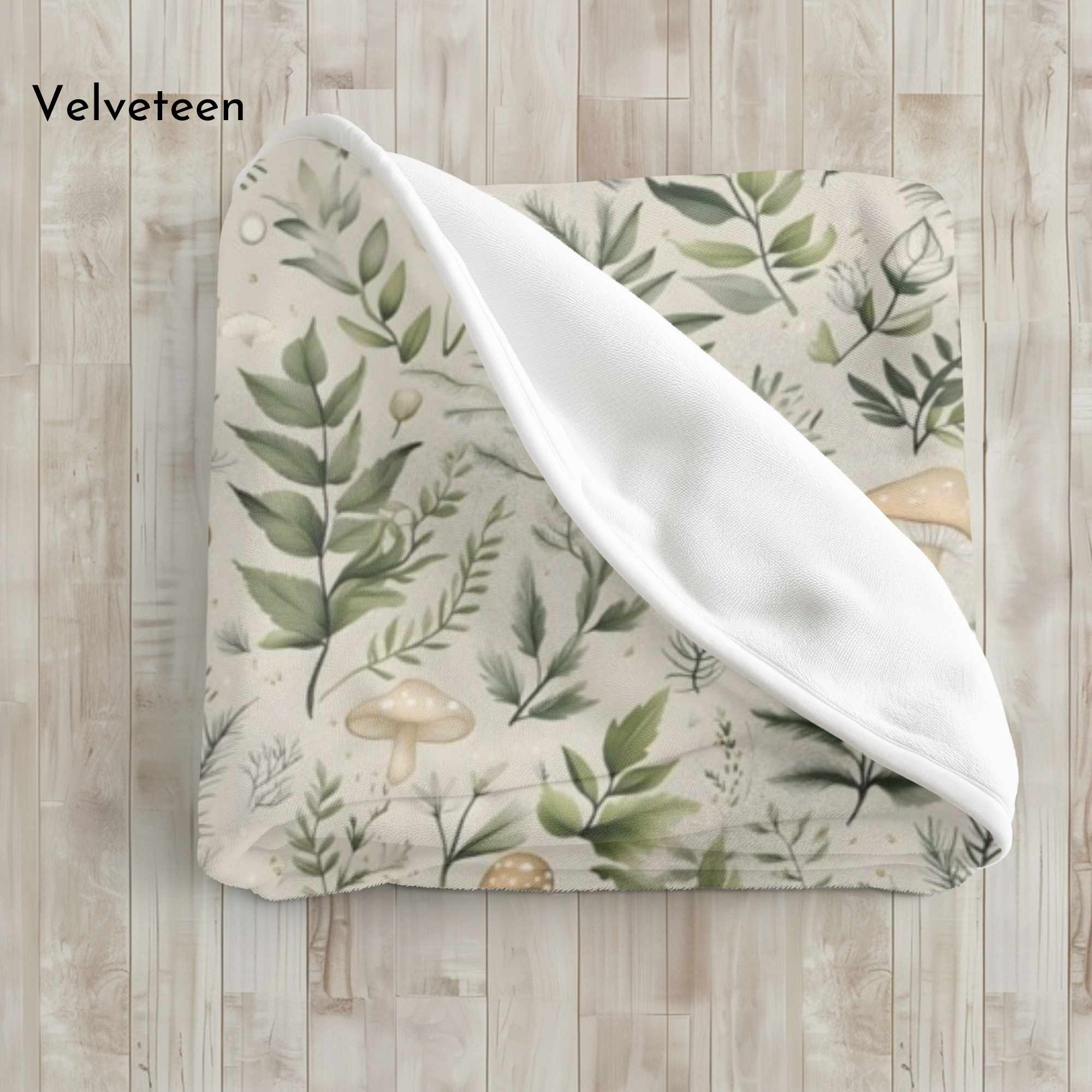 Mushroom Leaf Blanket - Cozy Earthy Throw | Fernwood Dreams