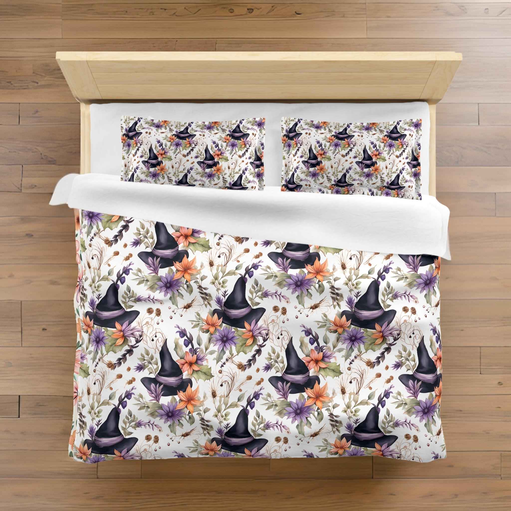Mystical Watercolor Duvet Cover: Microfiber | Floral Witch