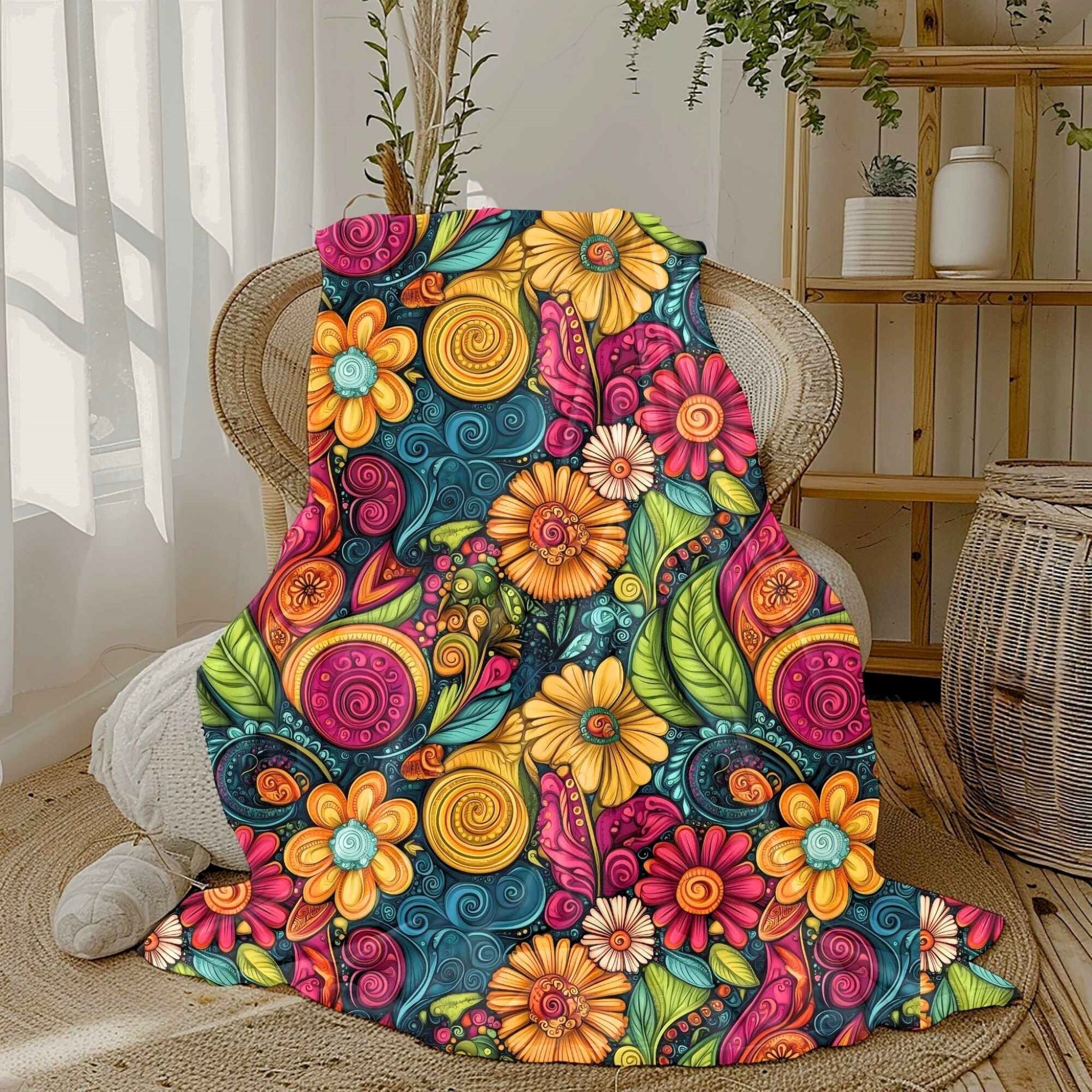 Paisley Throw Blanket: Eclectic Home Decor | Flower Frenzy