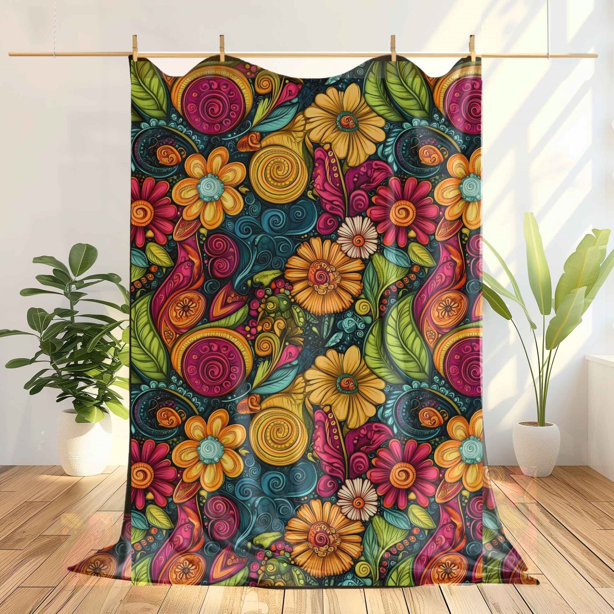 Paisley Throw Blanket: Eclectic Home Decor | Flower Frenzy