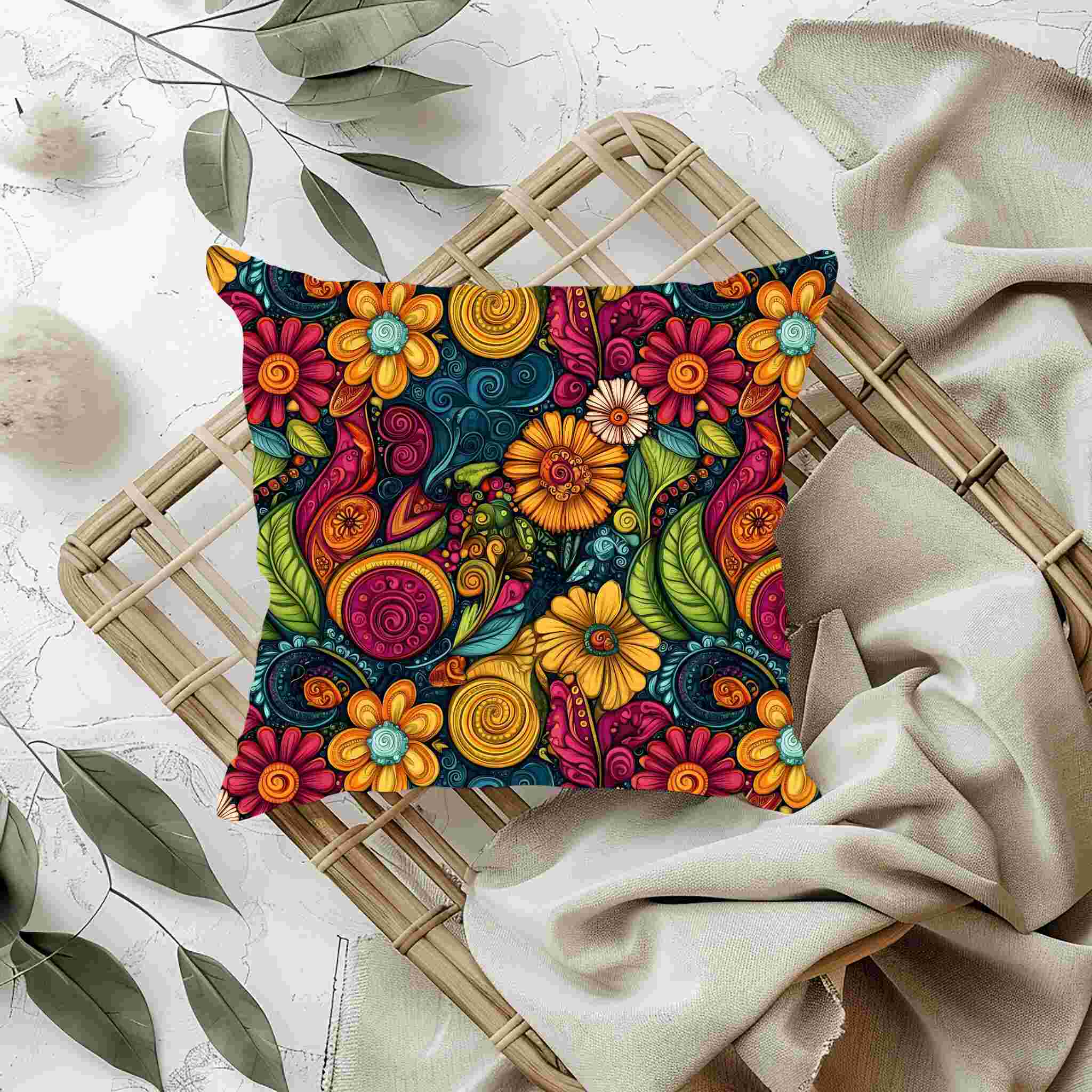 Paisley Throw Pillow: Eclectic Decor | Flower Frenzy