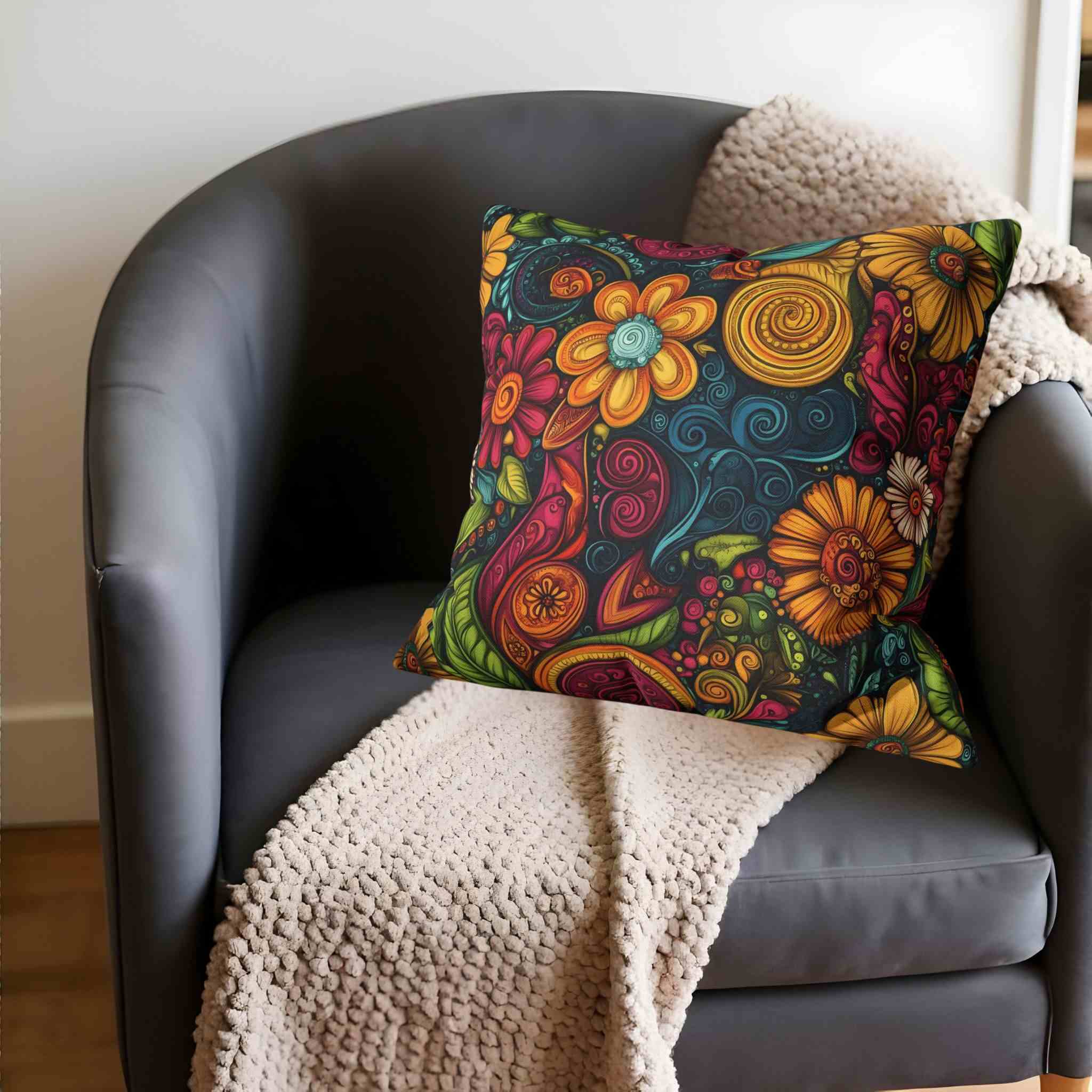 Paisley Throw Pillow: Eclectic Decor | Flower Frenzy