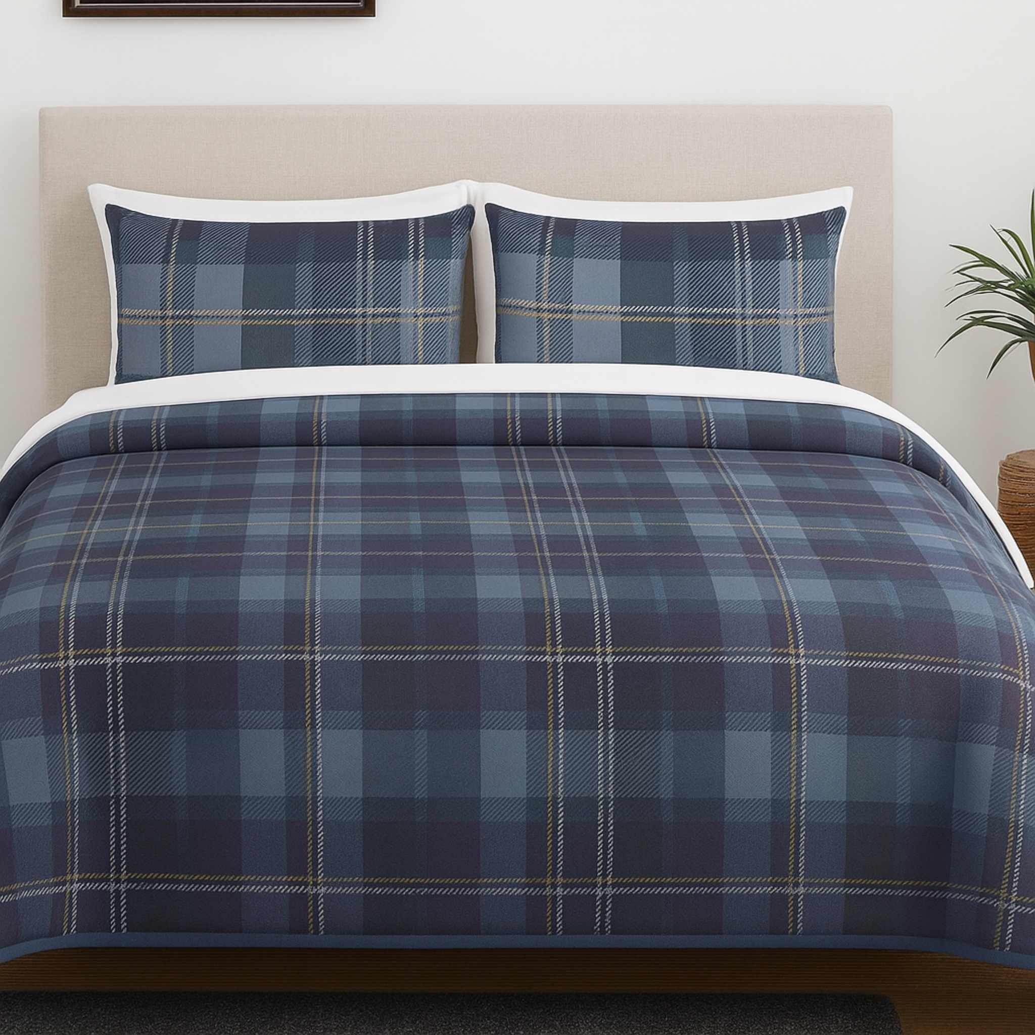 Plaid Duvet Set – Queen or King Winter Bedding | Frost Check