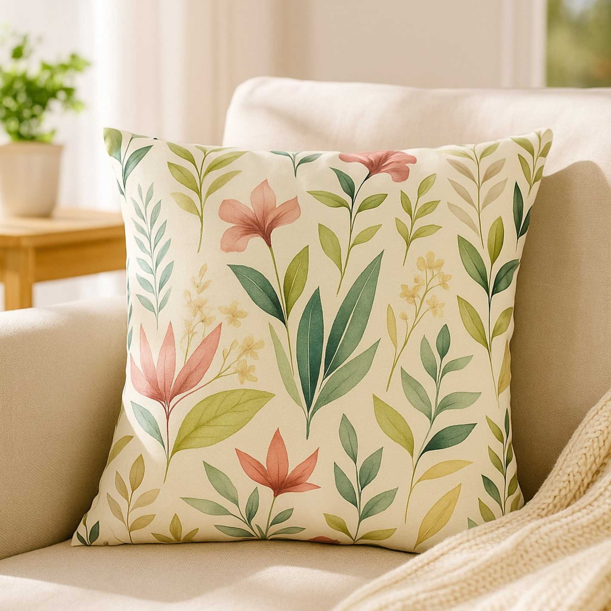 Floral Throw Pillow – Watercolor Botanical | Garden Reverie