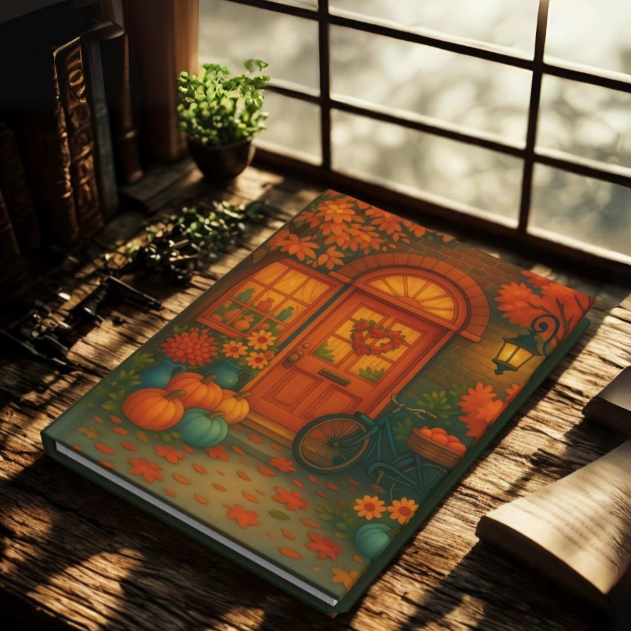 Autumn Door Journal – Storybook Pumpkin Scene | Golden Entry