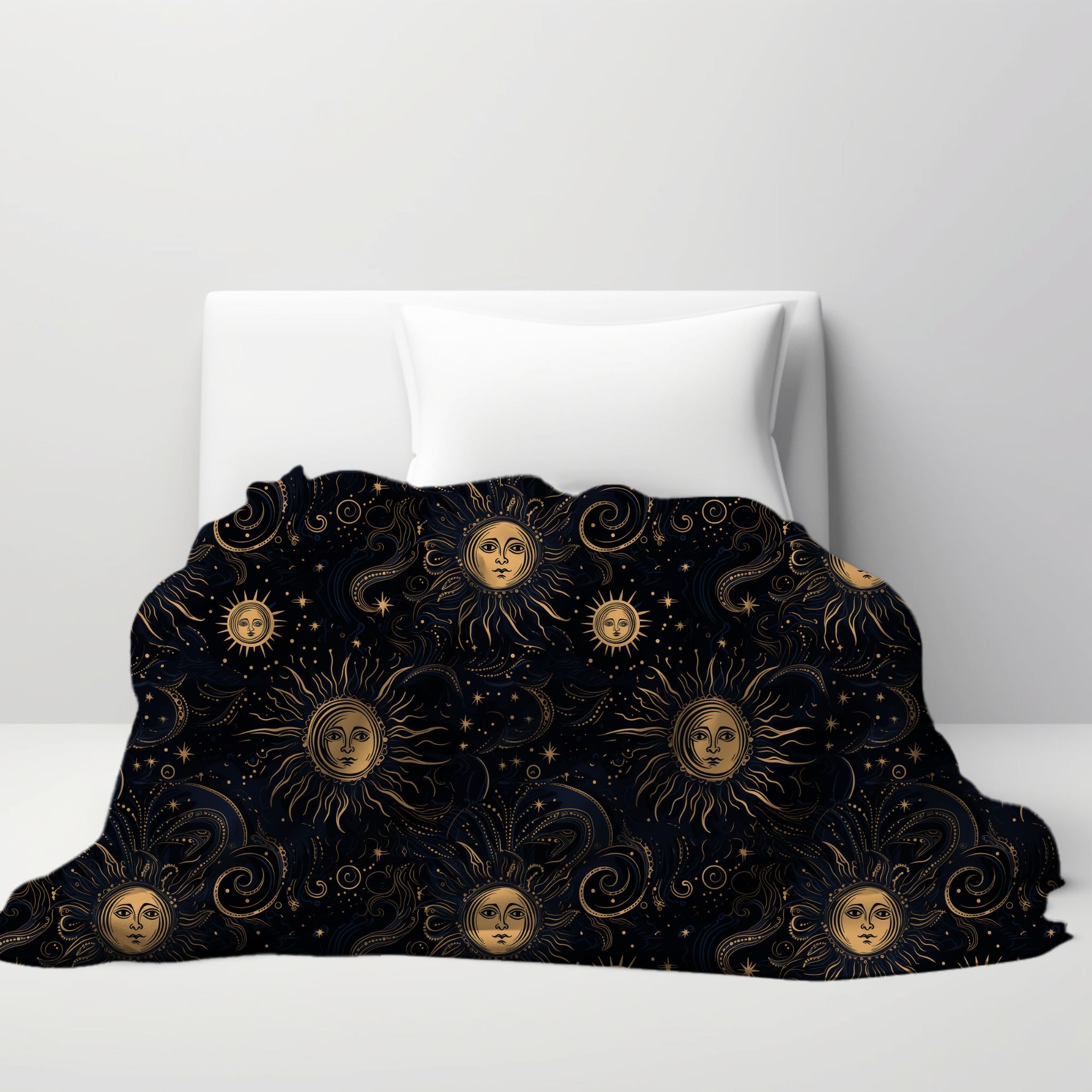 Golden Cosmic Sky Throw Blanket: Sherpa or Velveteen