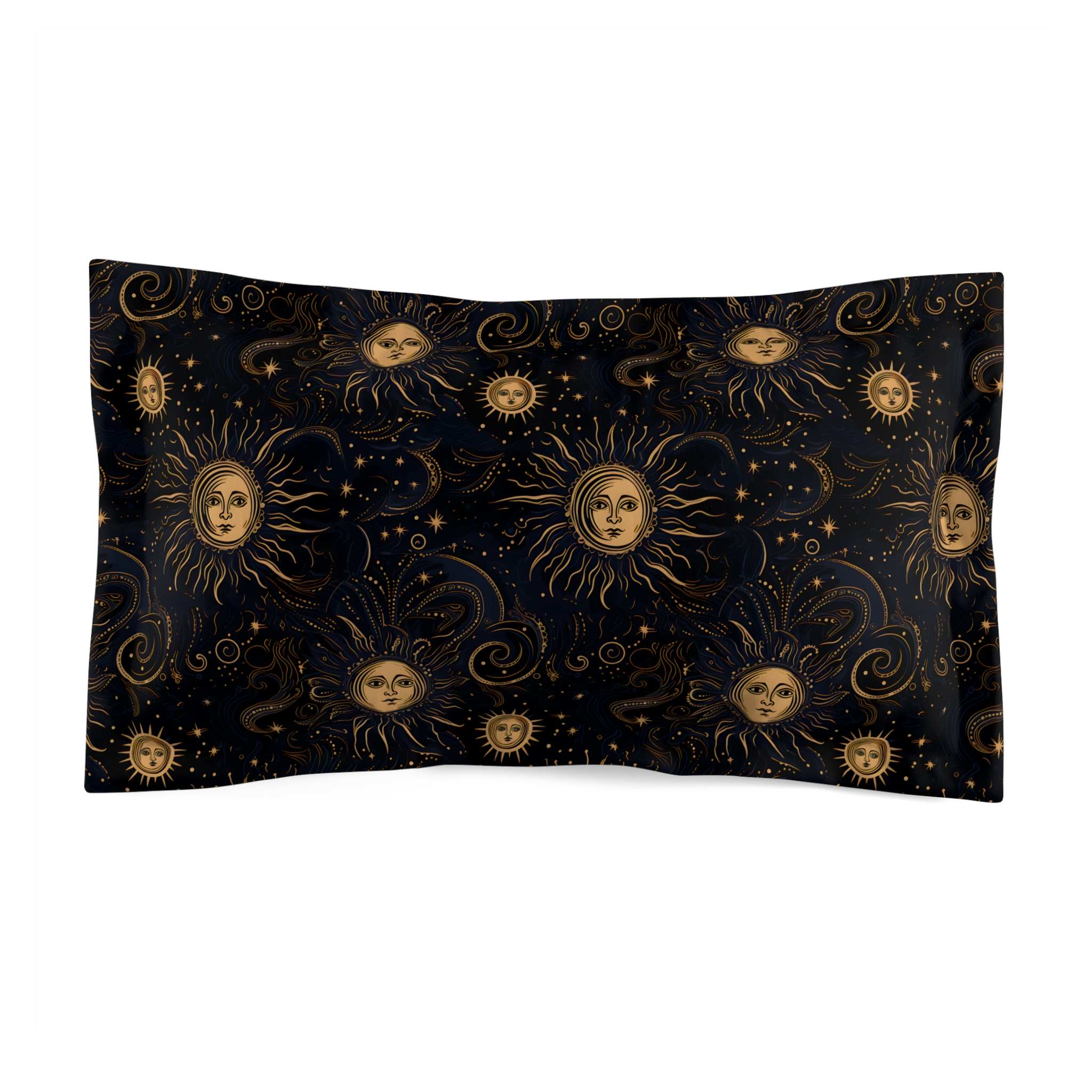 Celestial Duvet Cover: Microfiber Bedding | Golden Cosmic Sky