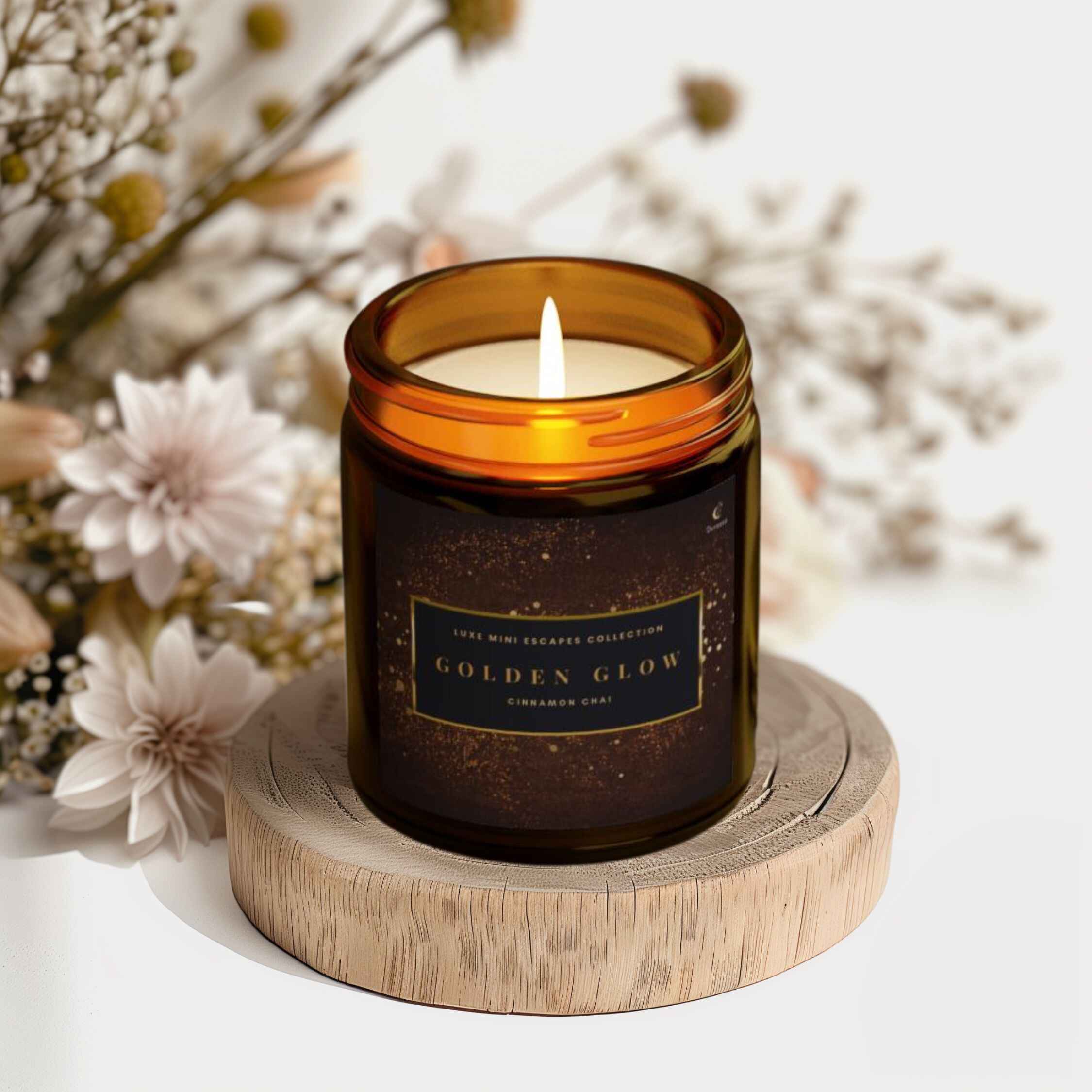 Cinnamon Scented Candle – 9 oz Coconut Apricot Wax | Golden Glow