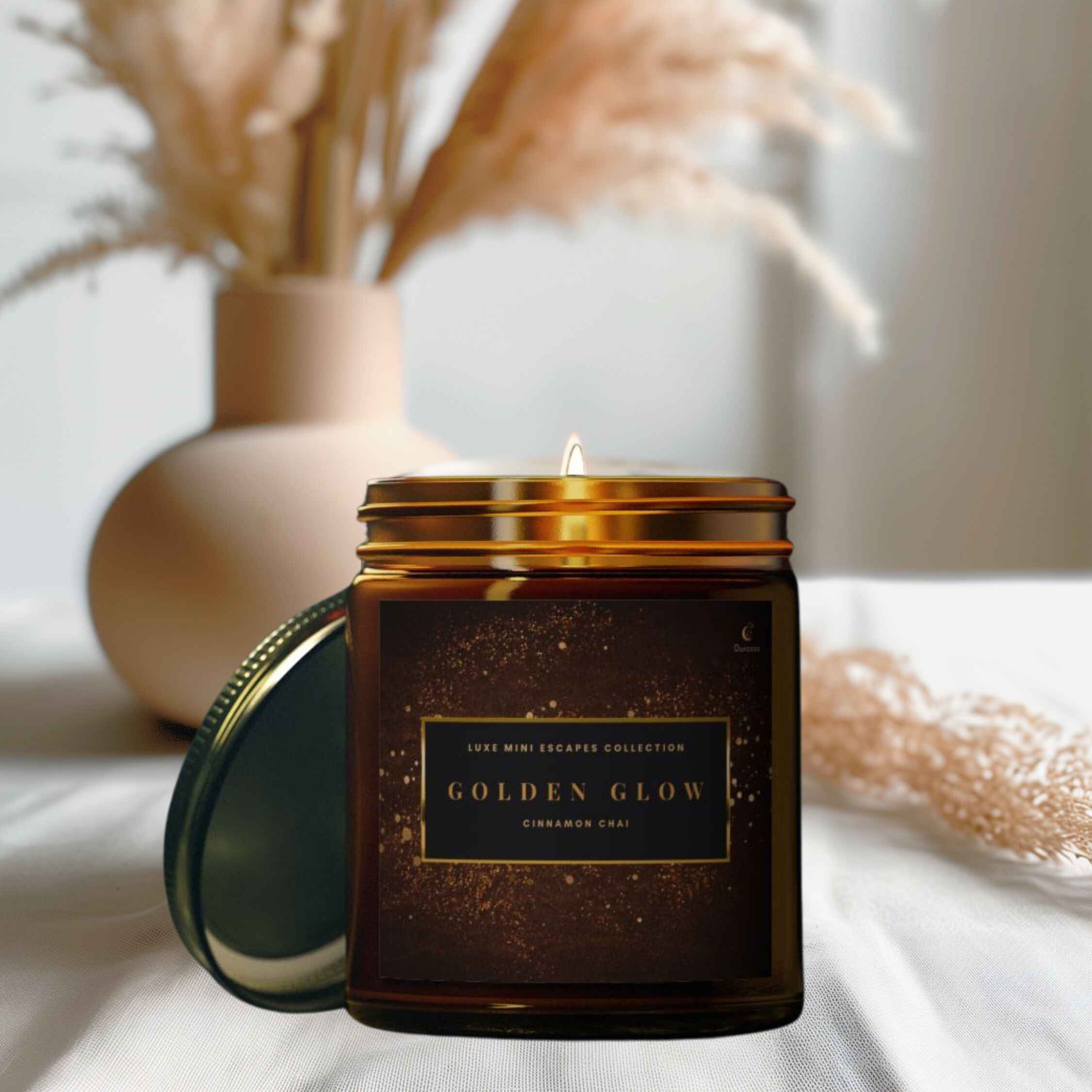Cinnamon Scented Candle – 9 oz Coconut Apricot Wax | Golden Glow