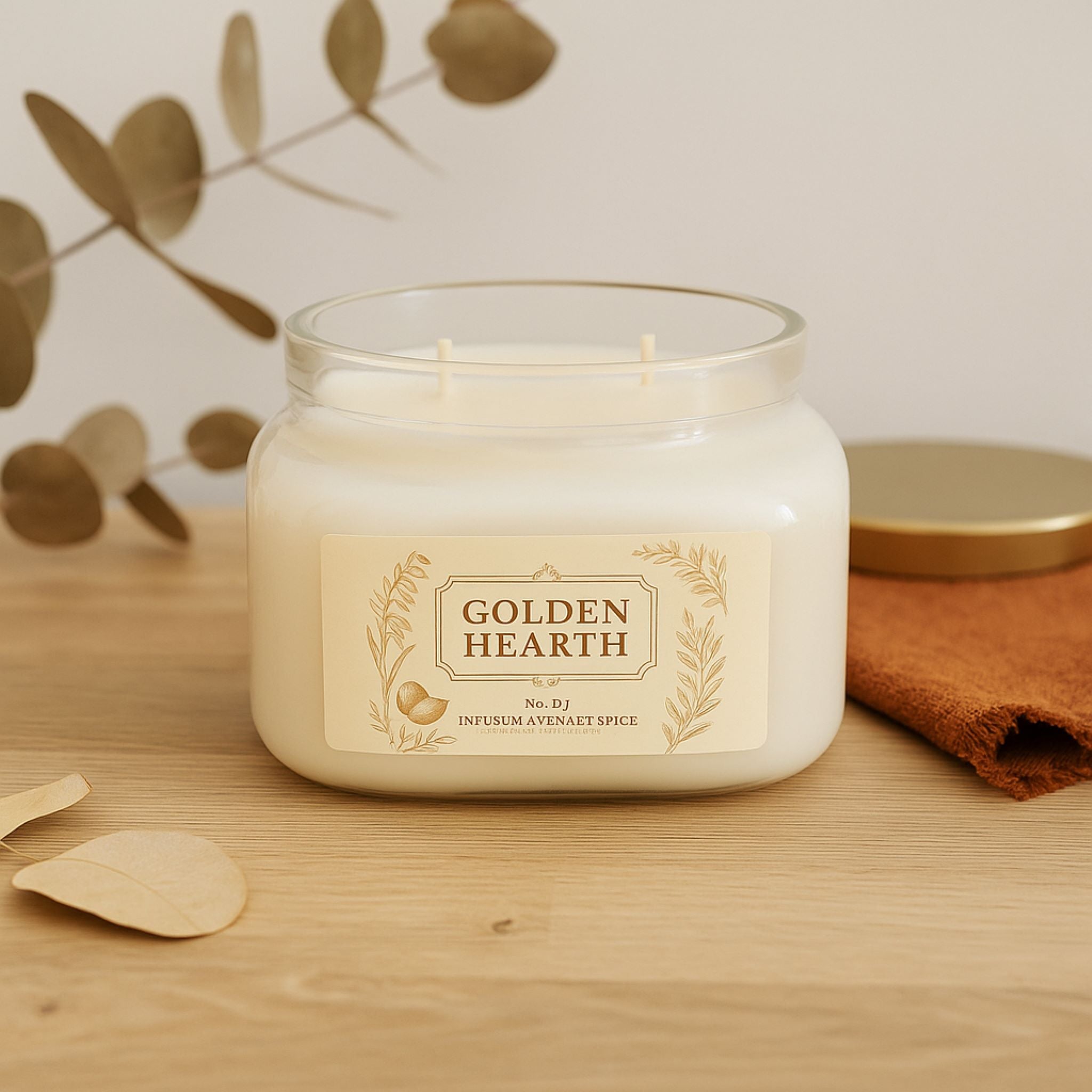 Botanical Apothecary Candle – Warm Fall Glow | Golden Hearth