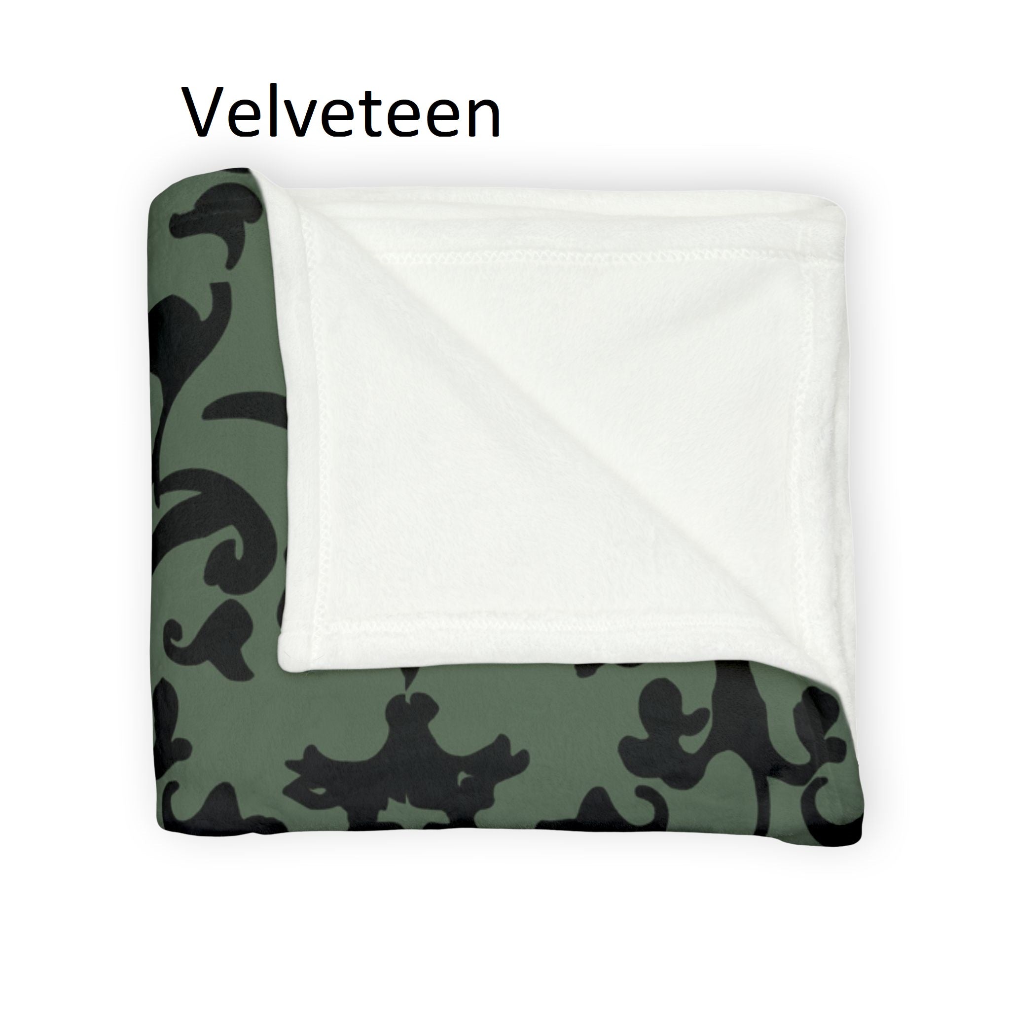 Green Damask Blanket – Dark Vintage Accent | Gothic Maze