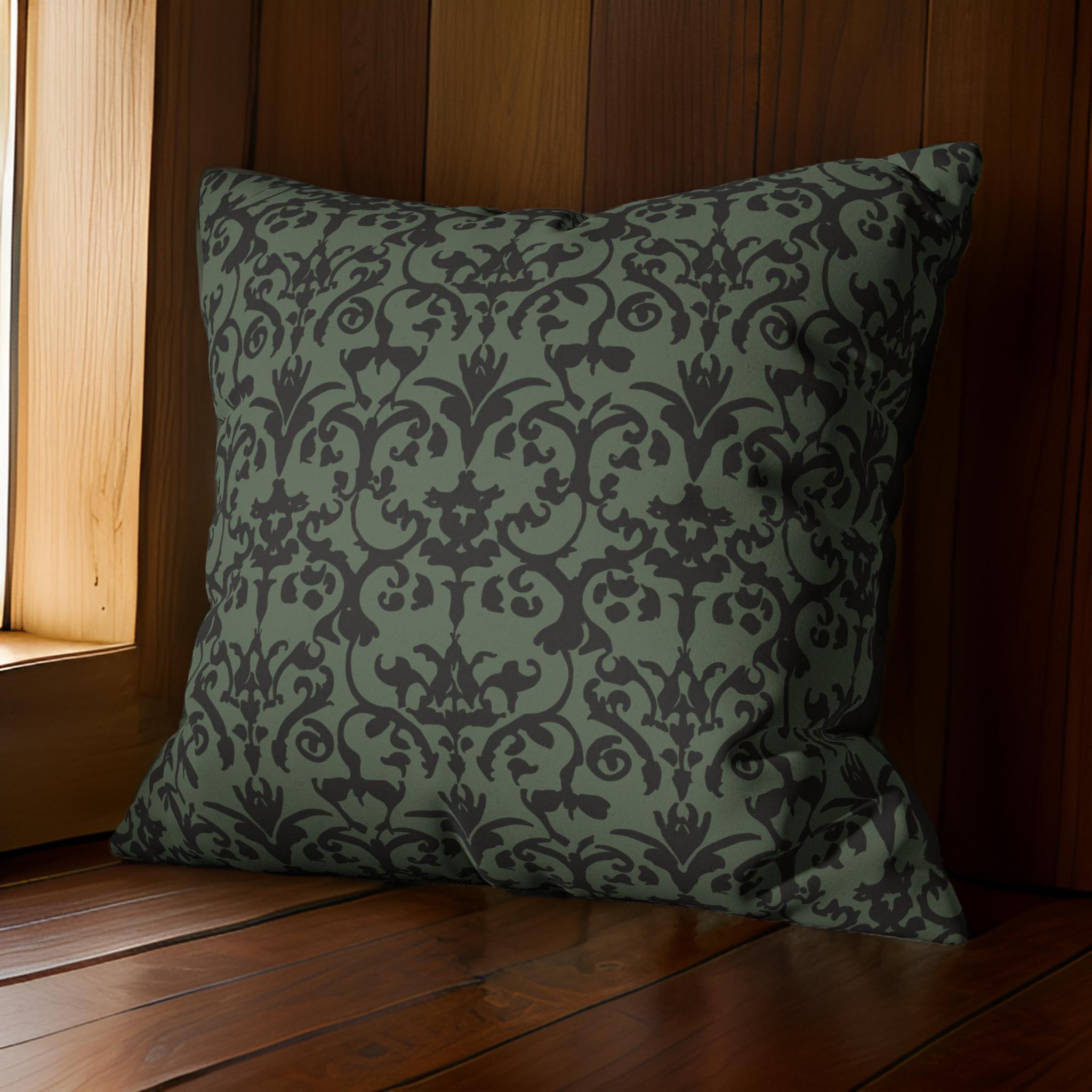Damask Throw Pillow – Victorian Home Decor | Gothic Maze