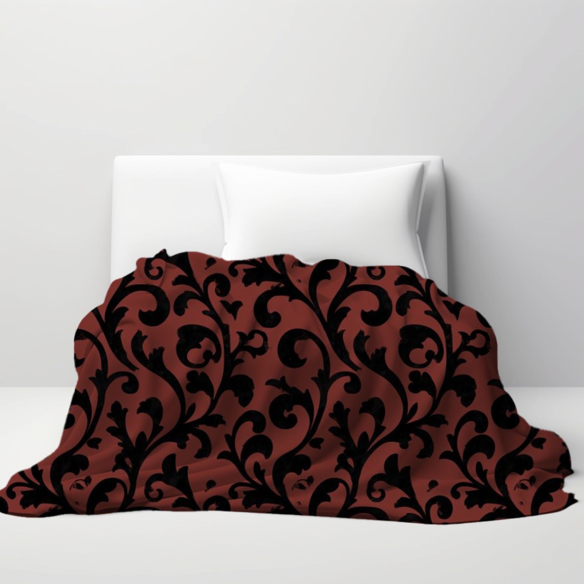 Gothic Damask Blanket – Elegant Dark Decor | Gothic Whirl