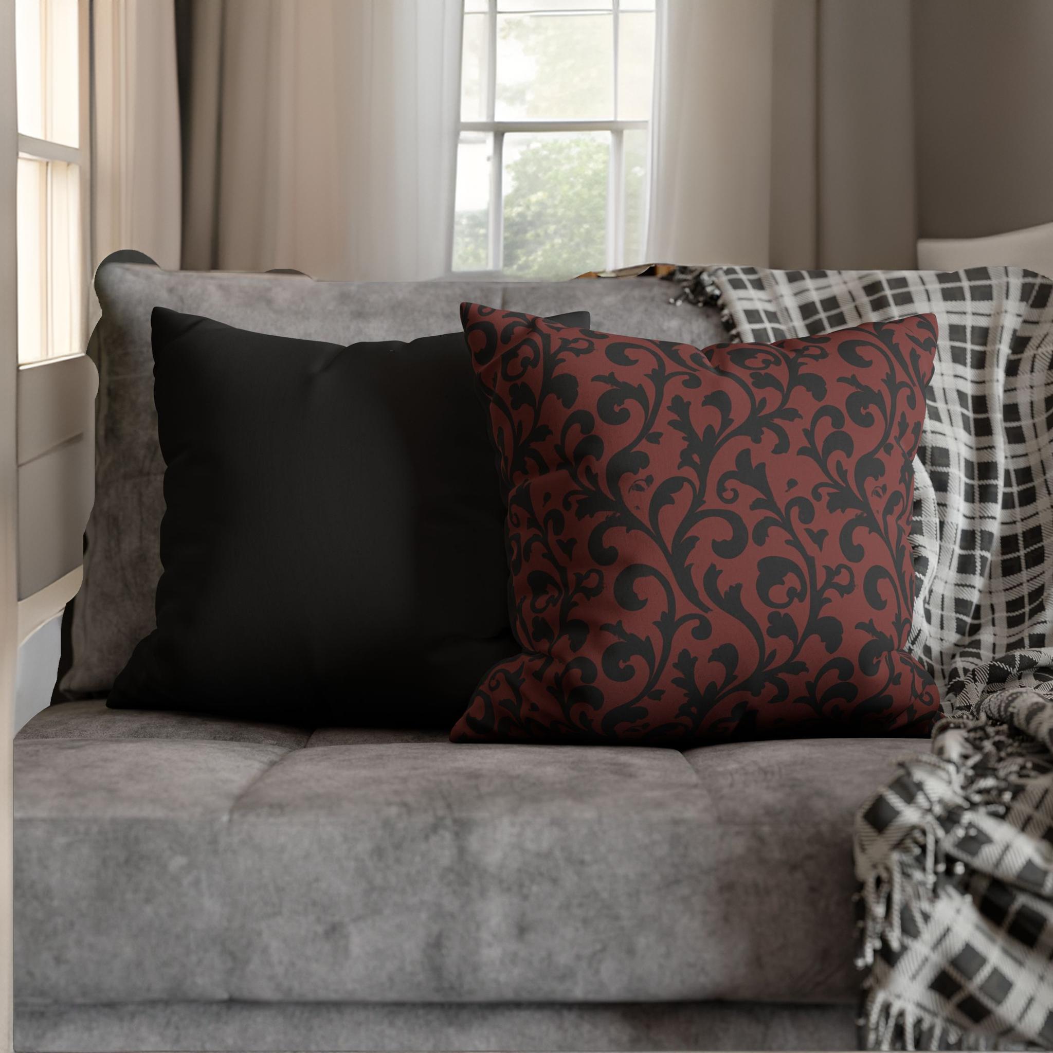Damask Throw Pillow – Victorian Gothic Decor | Gothic Whirl