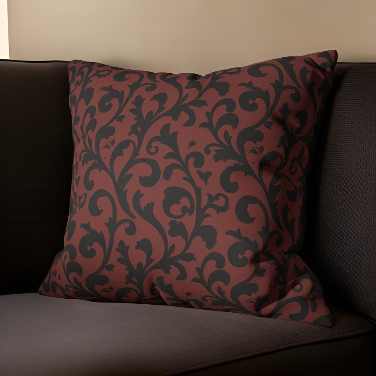 Damask Throw Pillow – Victorian Gothic Decor | Gothic Whirl